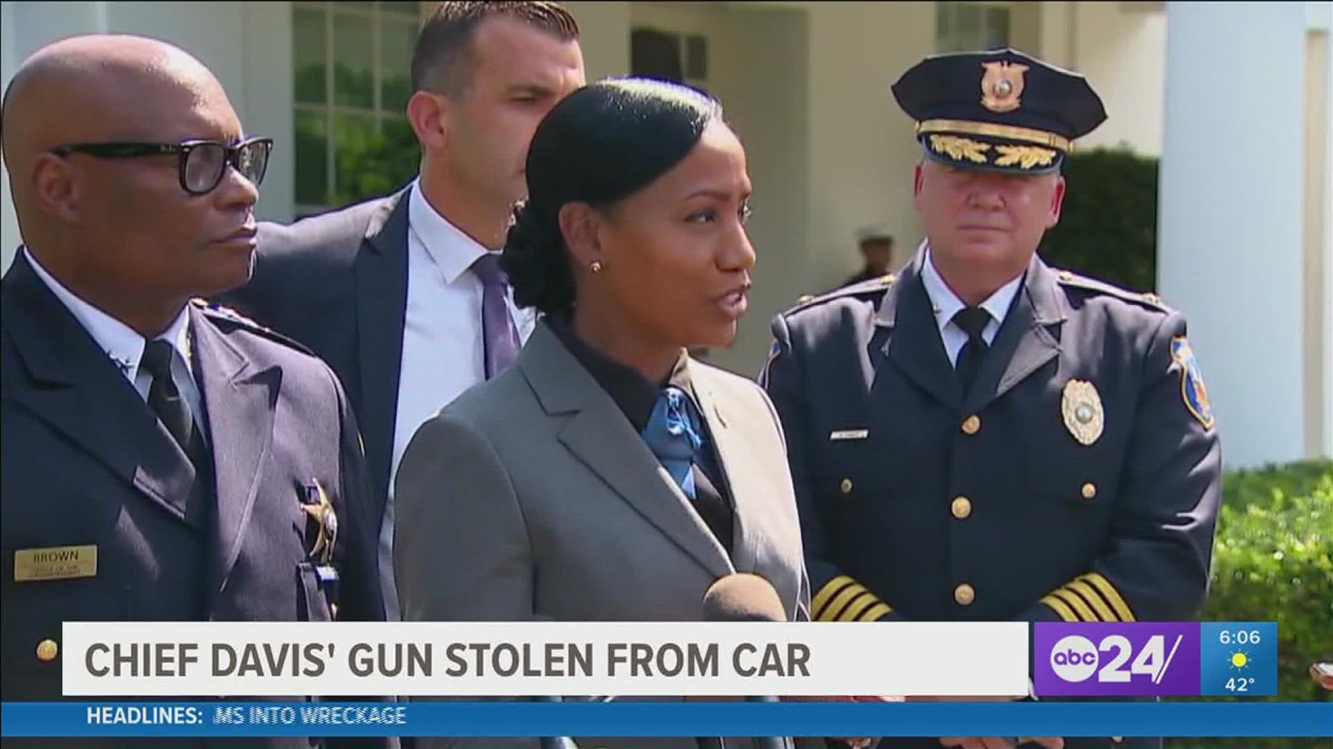 The gun was Davis' secondary duty weapon, which was locked in the car in a gun lockbox.
