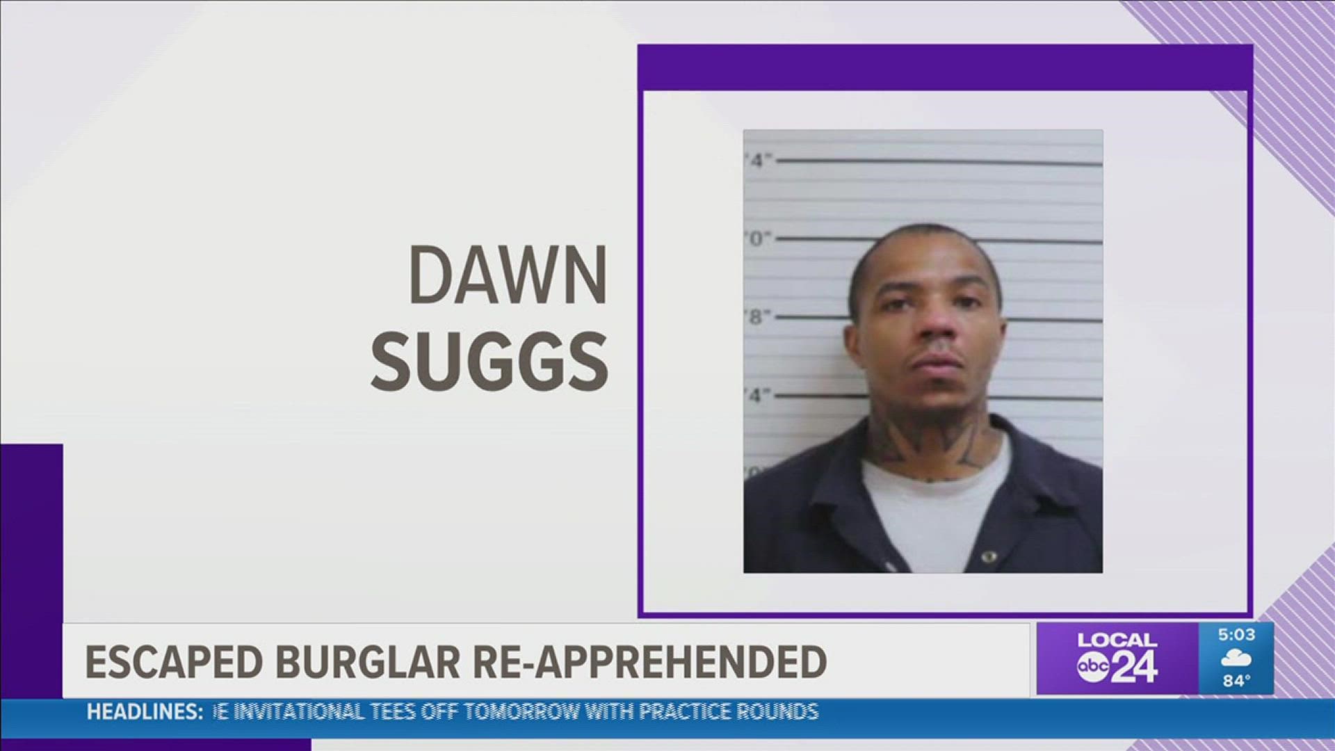 39-year-old Dawn Suggs, who had been in jail for burglary, is caught again.