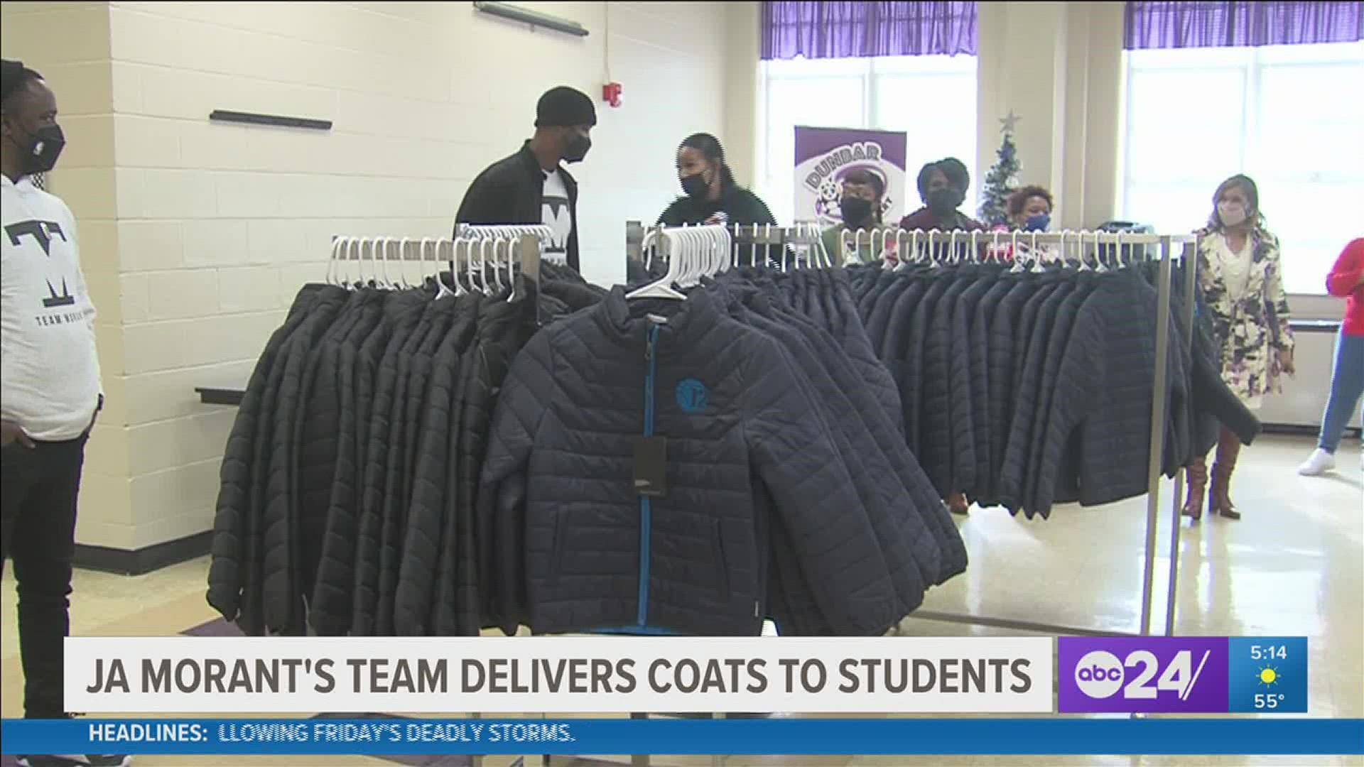 Monday, Morant’s team was at Dunbar Elementary delivering coats the Grizzlies star bought for students.