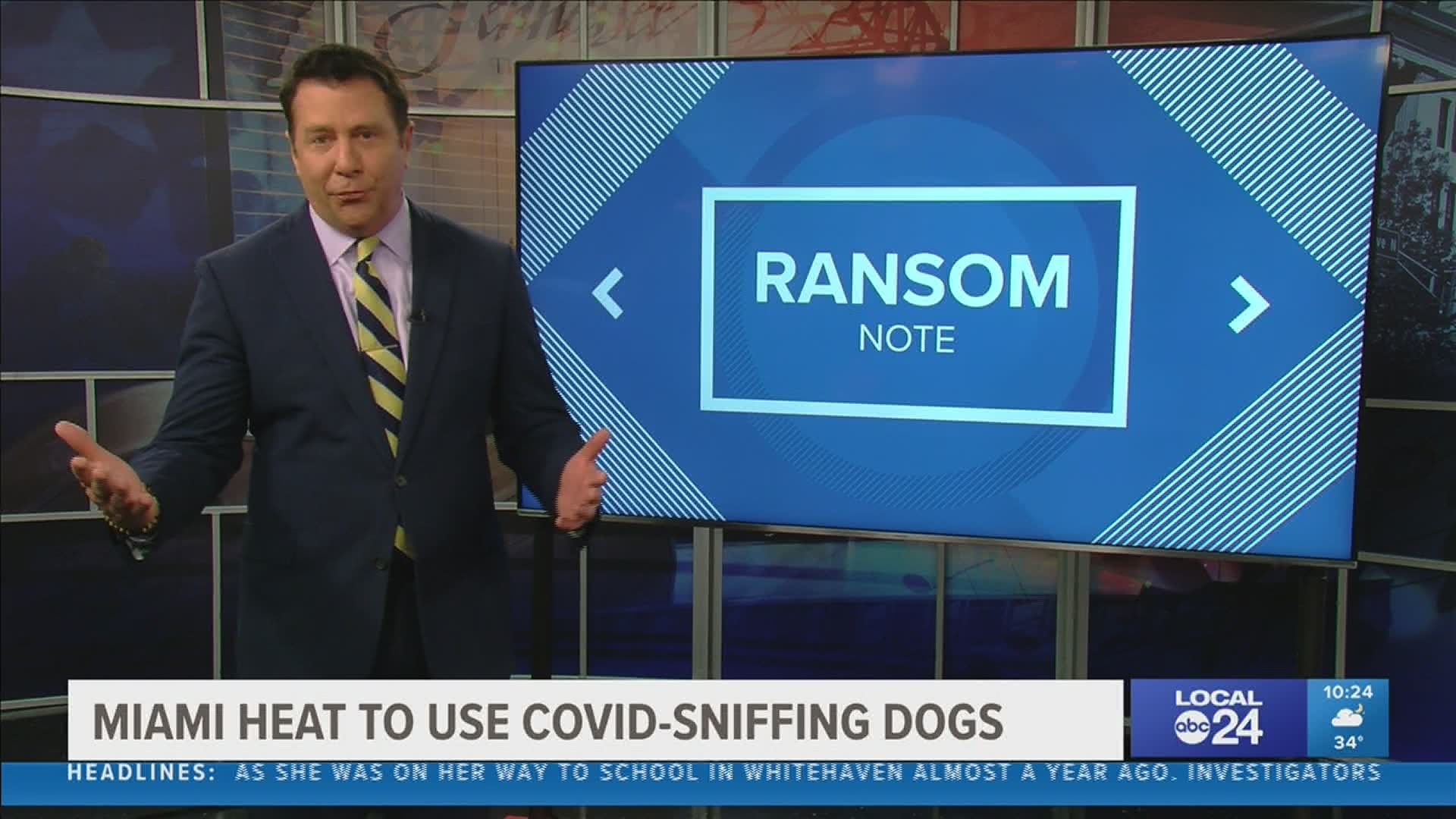 Local 24 News Anchor Richard Ransom discusses in his Ransom Note about the Miami Heat now using COVID-sniffing dogs to screen fans into the arena.