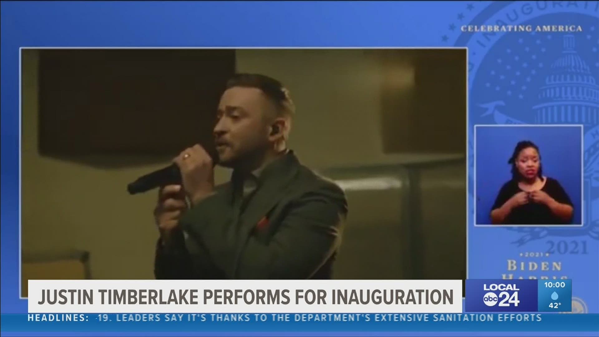 Justin Timberlake on performing at Joe Biden inauguration special