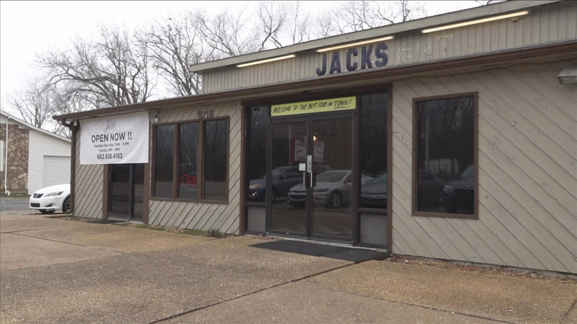 Erica Tunstall, the owner of Jack’s Grill in Byhalia Mississippi, said she was lucky to not have lost power when neighboring businesses did.