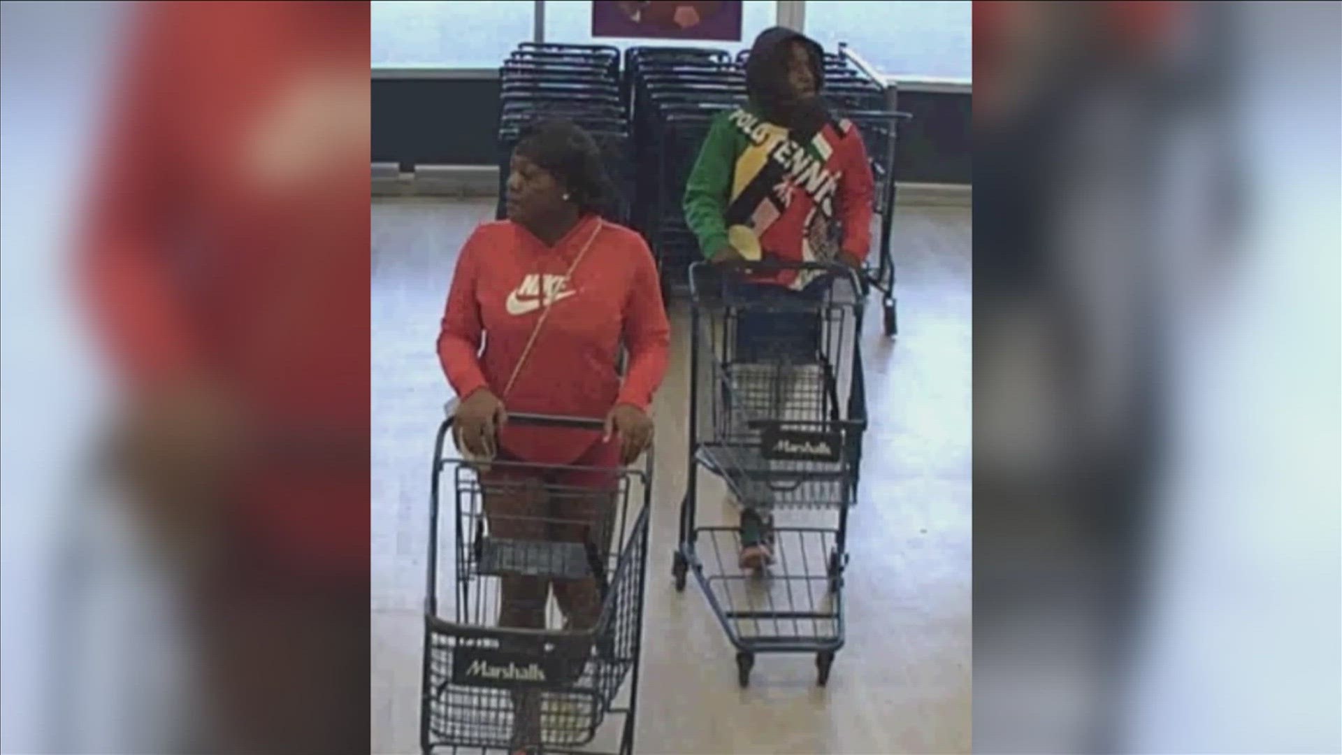 MPD is looking for two people that they said stole goods at a Marshalls clothing store before threats were made and a gun was reportedly shown to a security guard.