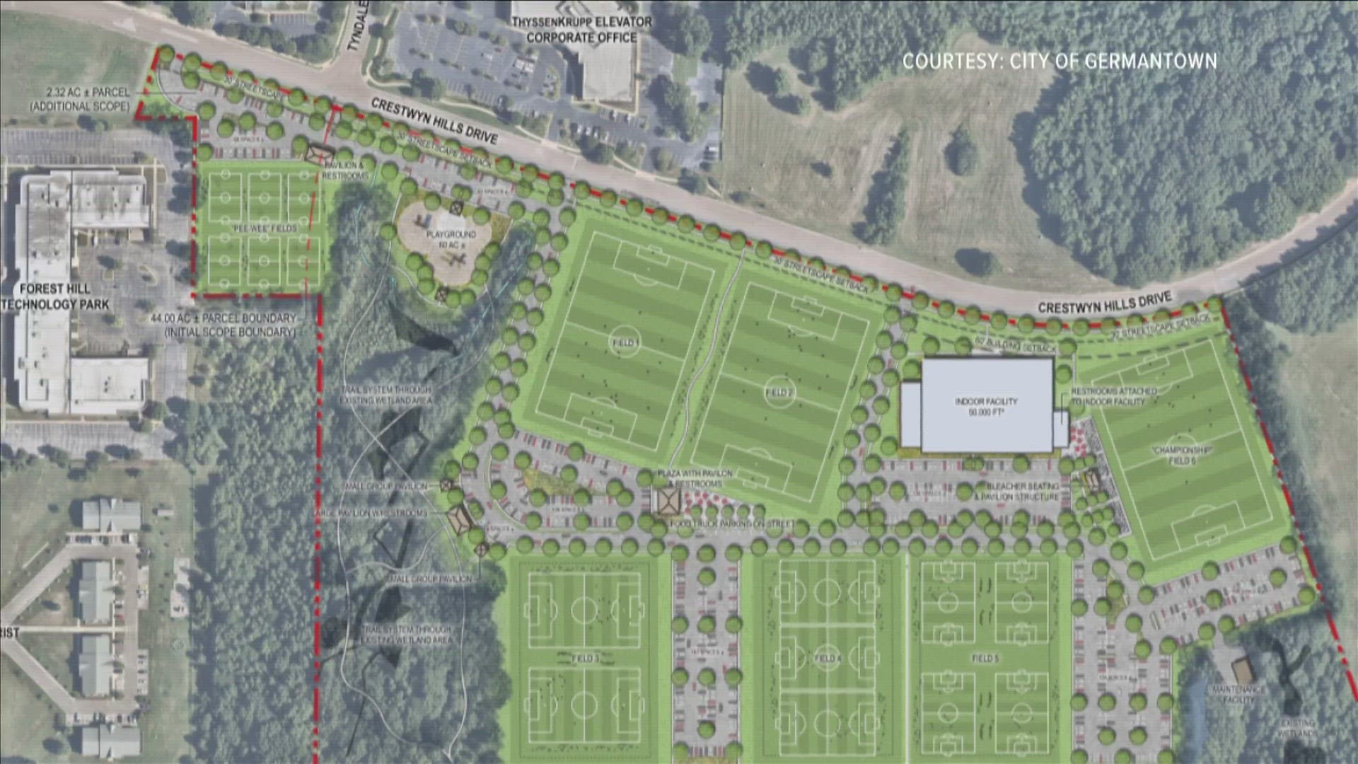City officials said they want the complex to support multiple sports, such as soccer, baseball, football, lacrosse and rugby.