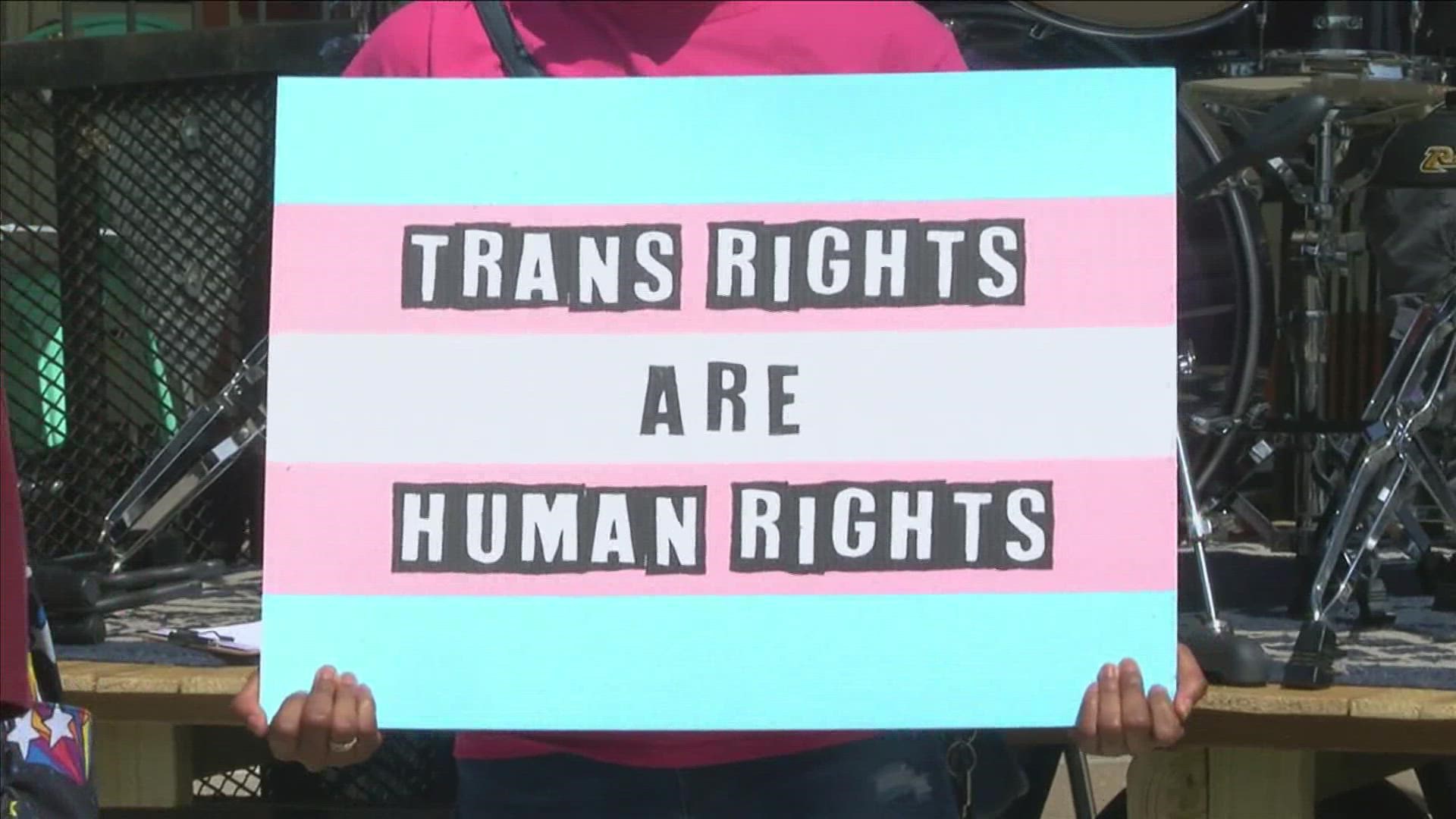 A group of Memphians marched down the streets of Cooper Young Sunday in support of the Transgender community.