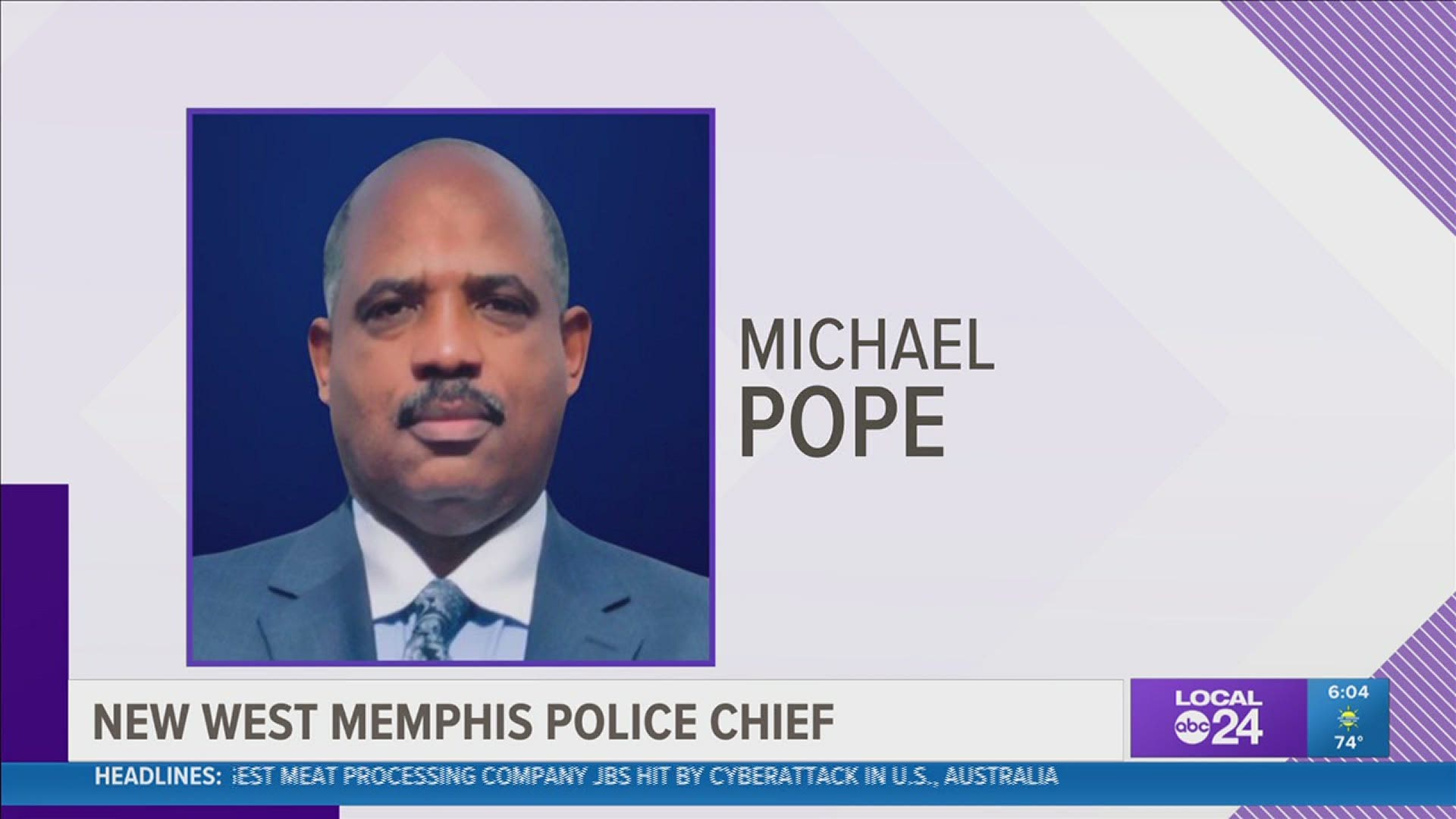 Michael D. Pope, who has been with the Shelby County Sheriff's Office for more than three decades, will take over as the city's next police chief.