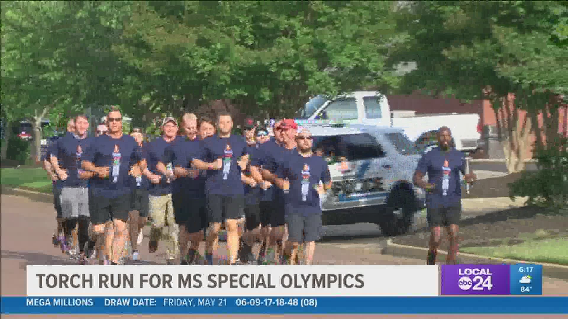 Southaven Police Department participate in MS Special Olympics torch run