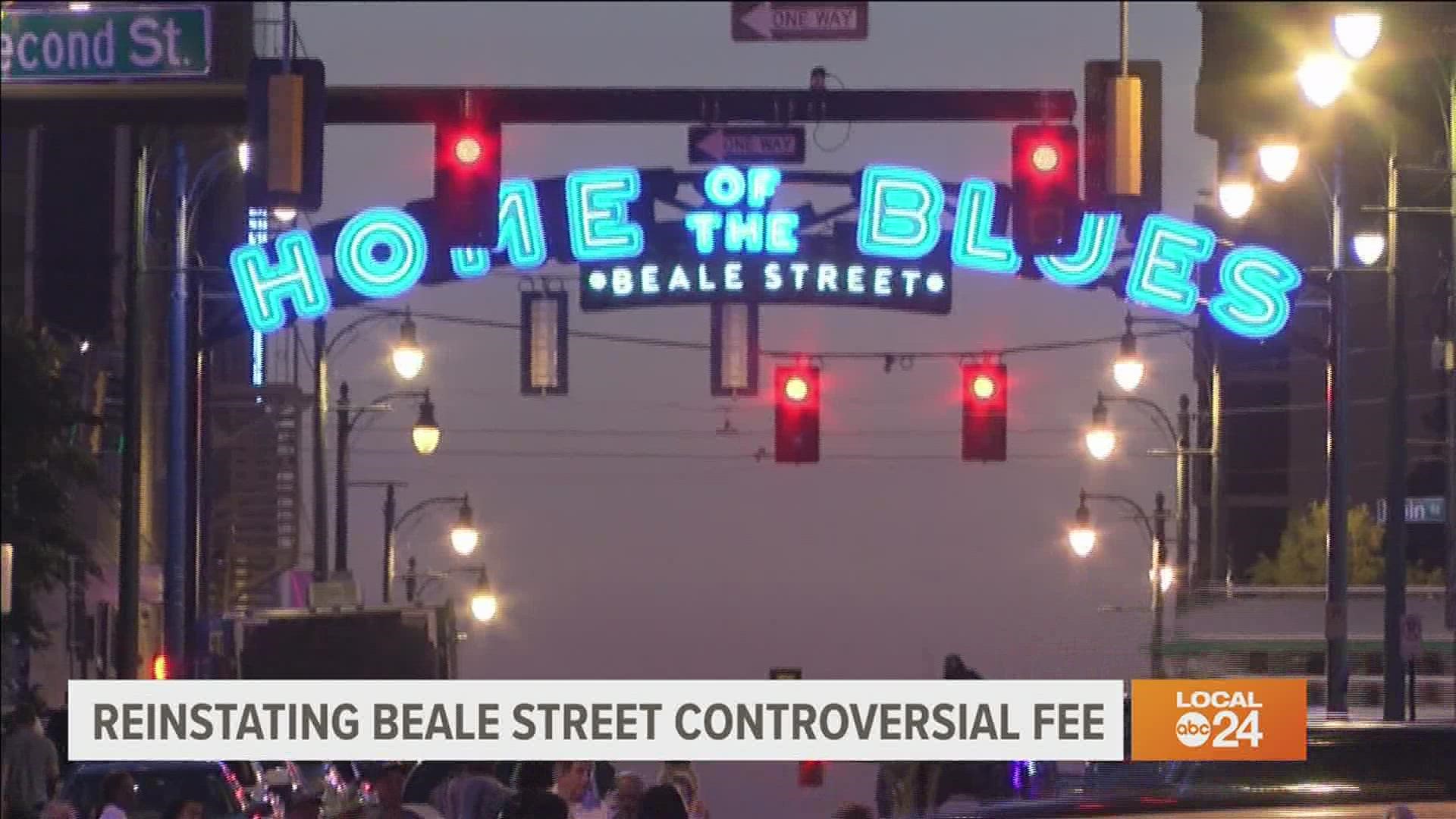 The Downtown Memphis Commission announced visitors will have to pay $5 to get on Beale Street after 10 p.m. on Friday and Saturdays.