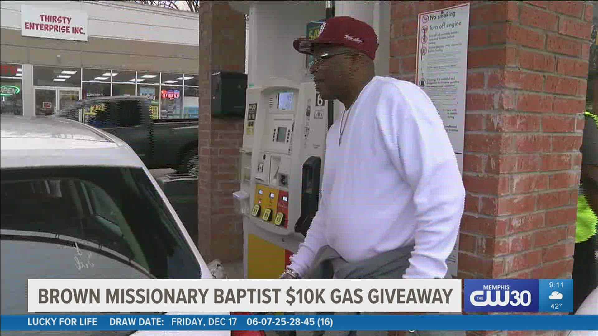 As people waited in long lines at the pump, volunteers spread their word to those waiting their turn.