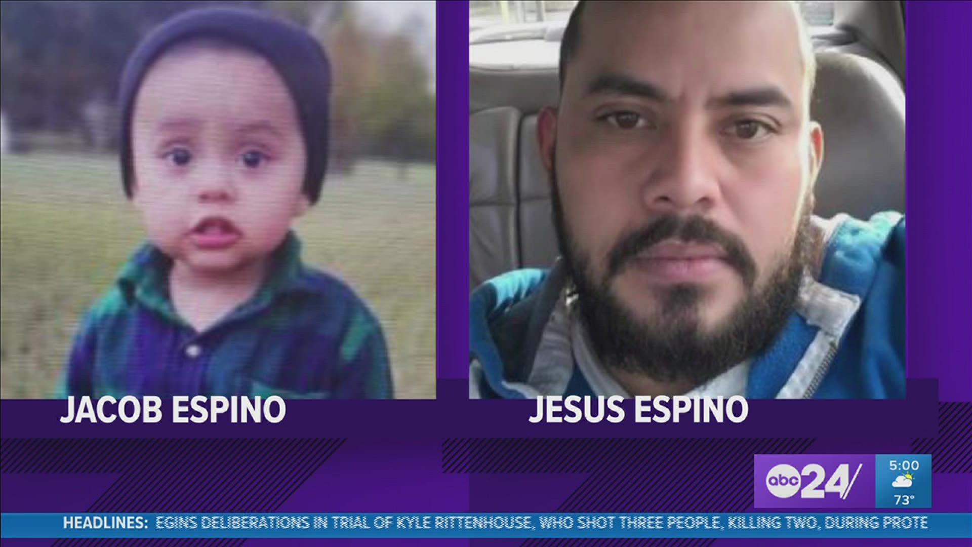 Police said the mother told them Jacob Espino was not in immediate danger with his dad, Jesus Espino.