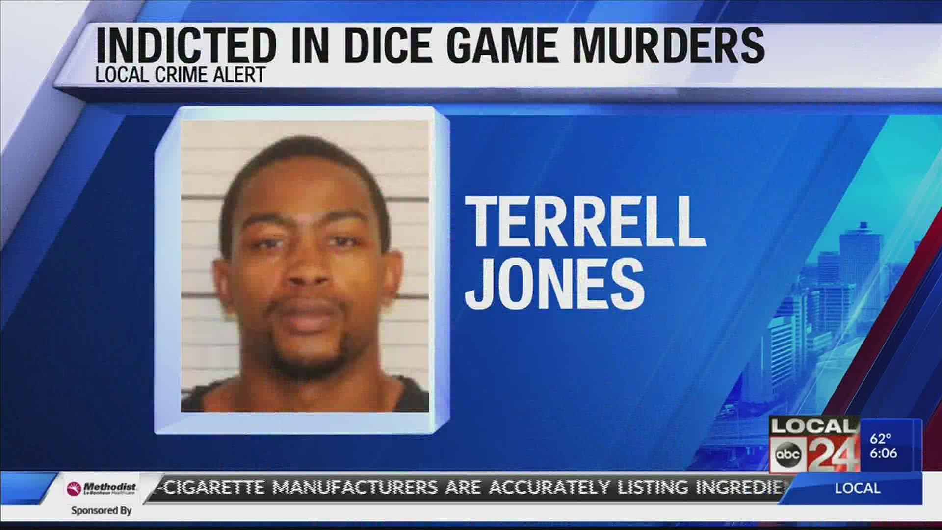 Terrell Jones is charged with murder, attempted murder, robbery, and more for the July shooting.