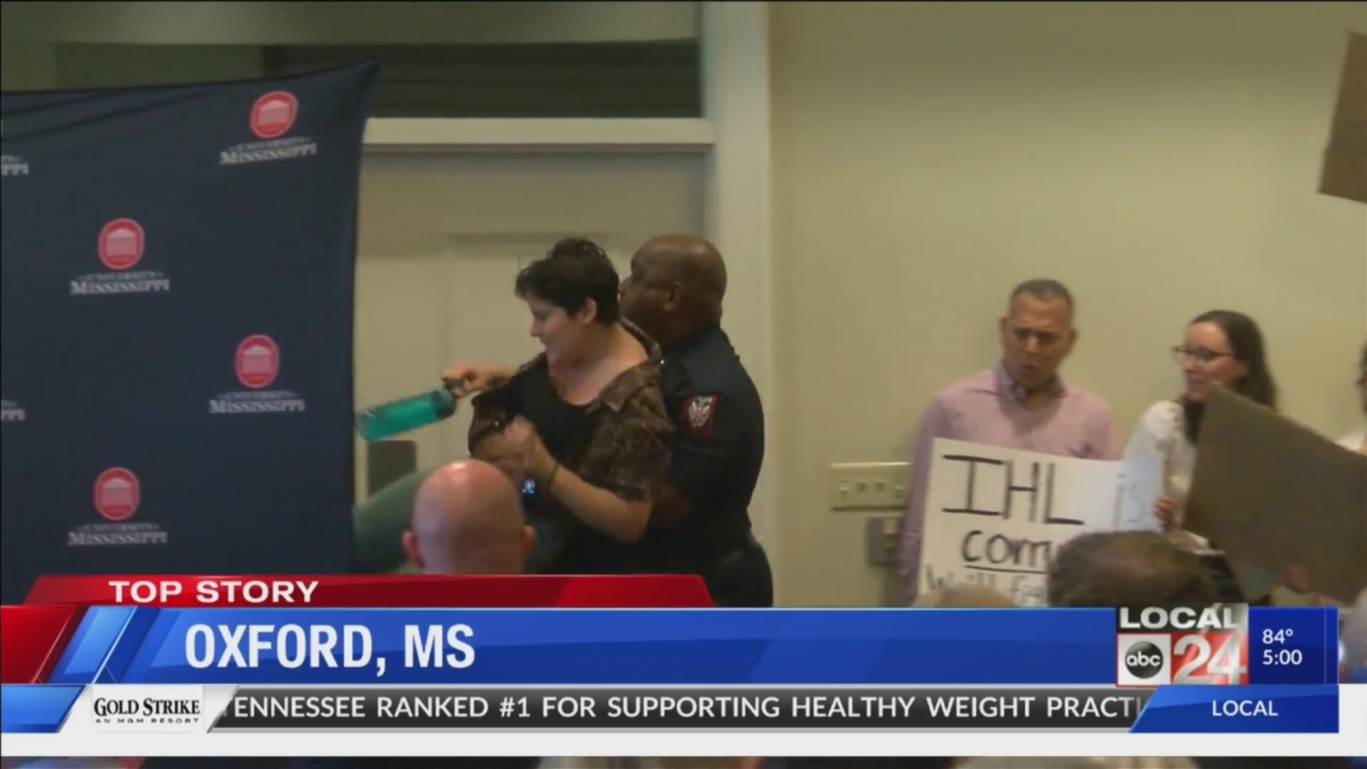 Protesters disrupt news conference for Ole Miss chancellor announcement