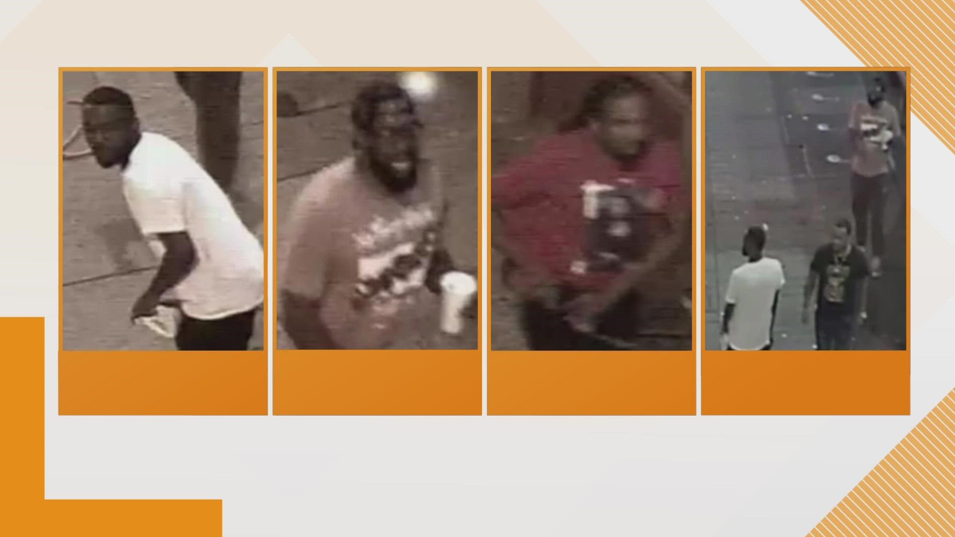 MPD said four men were caught on surveillance, and photos of the four suspects were released.