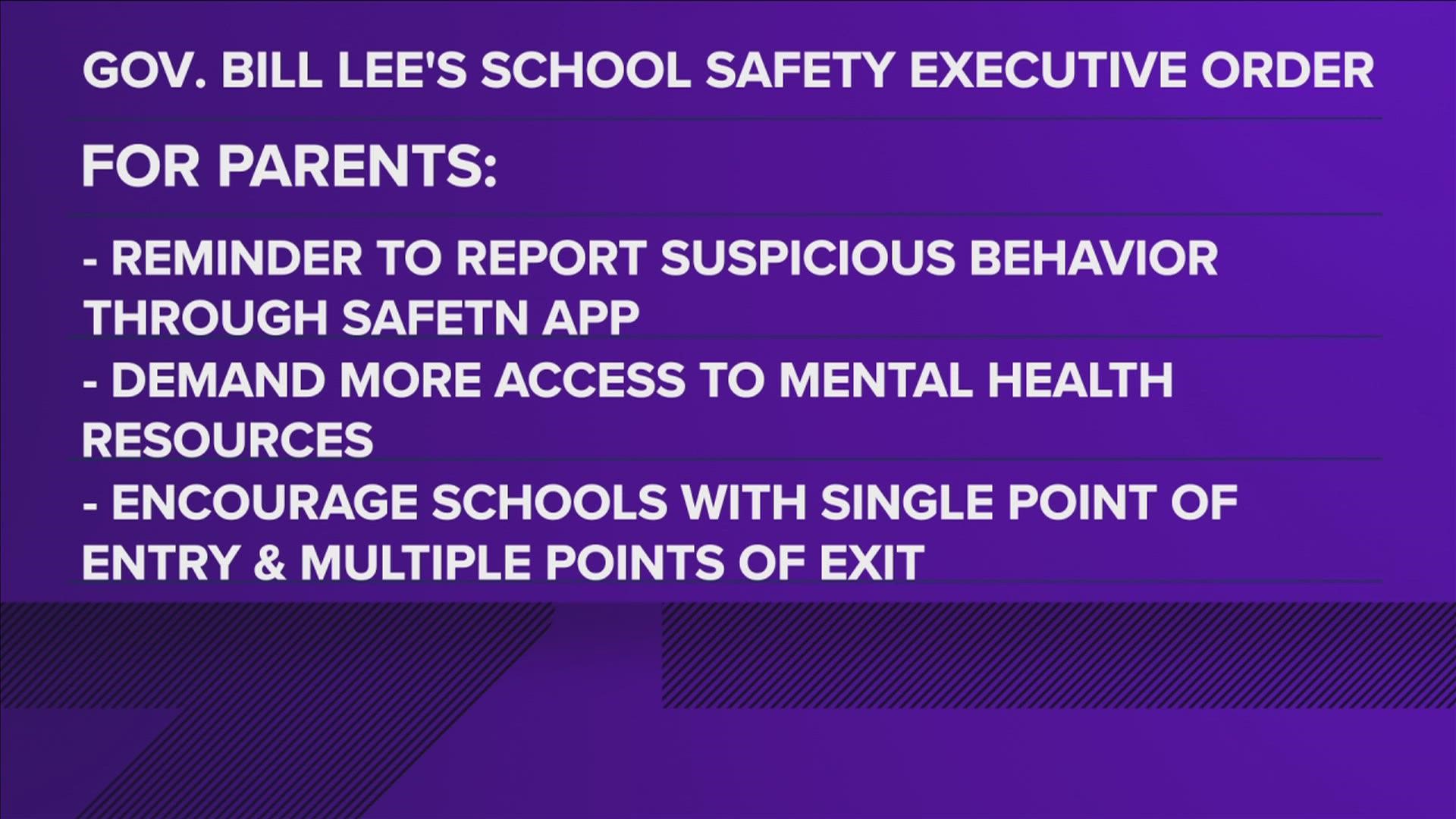 Governor Bill Lee has signed Executive Order 97, which aims to improve school safety amidst mass shootings.