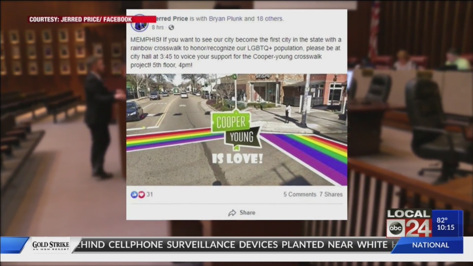 Proposal for rainbow crosswalk in Cooper-Young neighborhood in Midtown Memphis