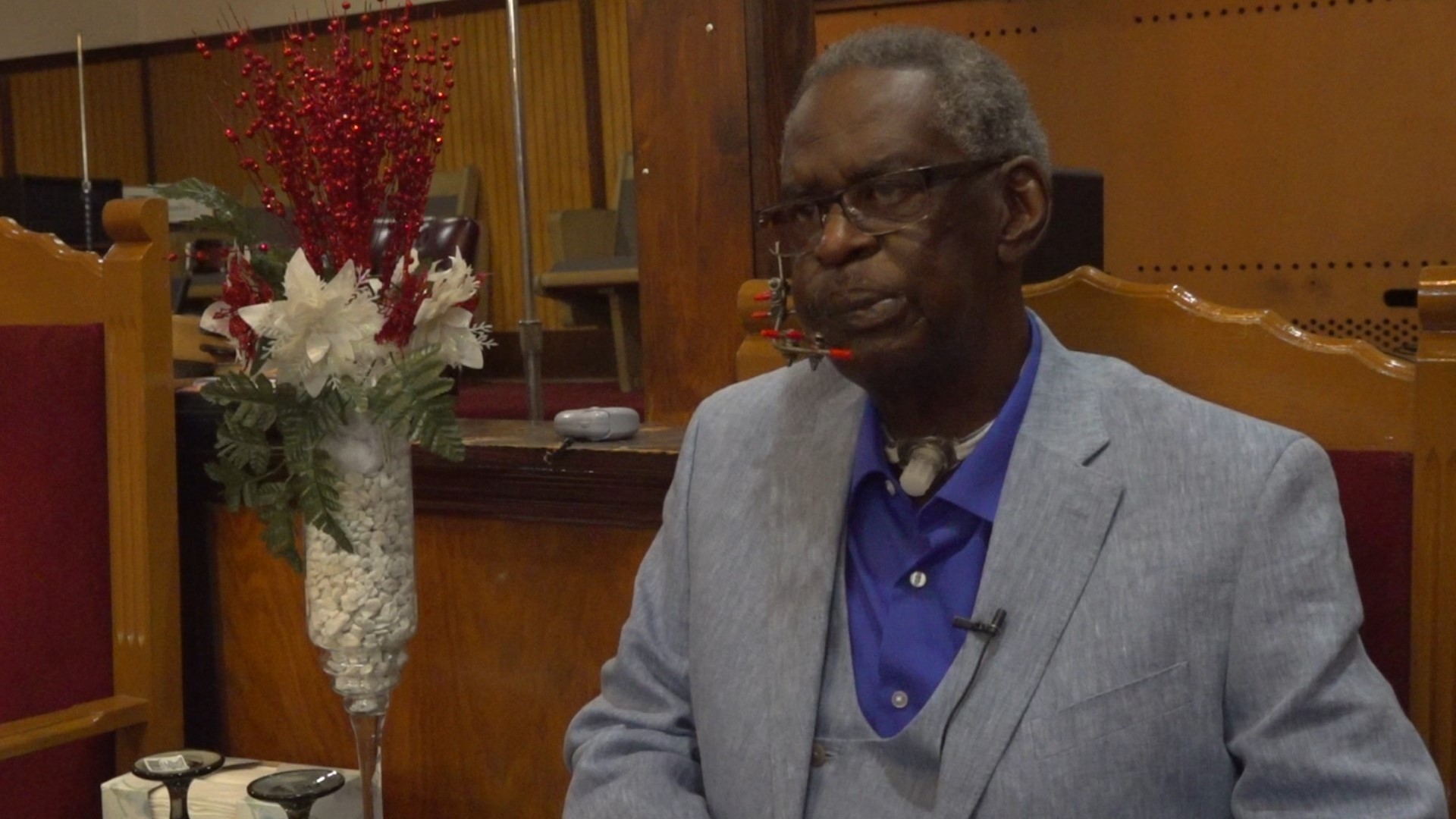 Pastor Clemmie Livingston Jr. was hit in the jaw by a bullet after a carjacking outside the New Zionfield Baptist Church in South Memphis on Feb. 25, 2024.