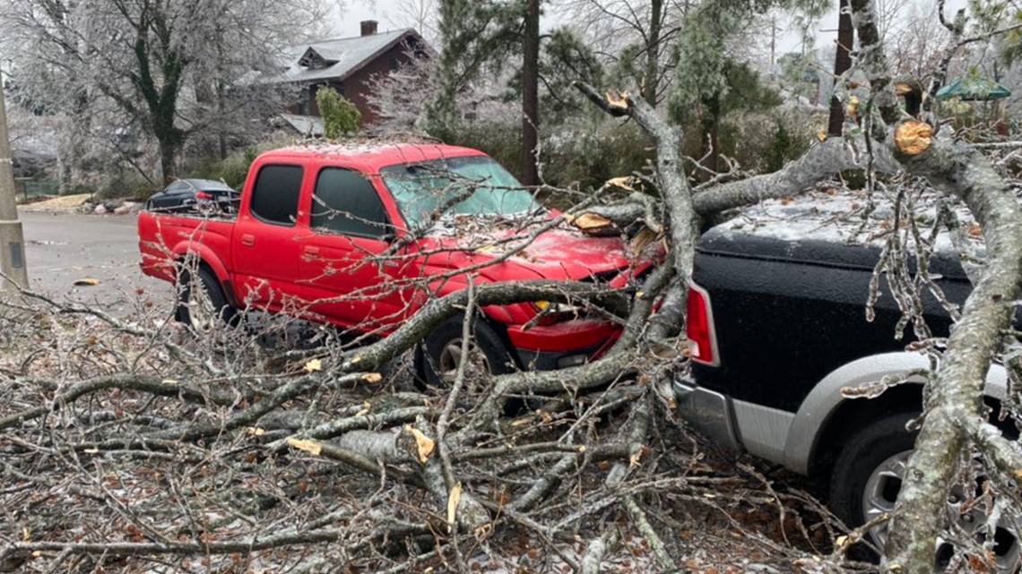 Memphis ice storm damage