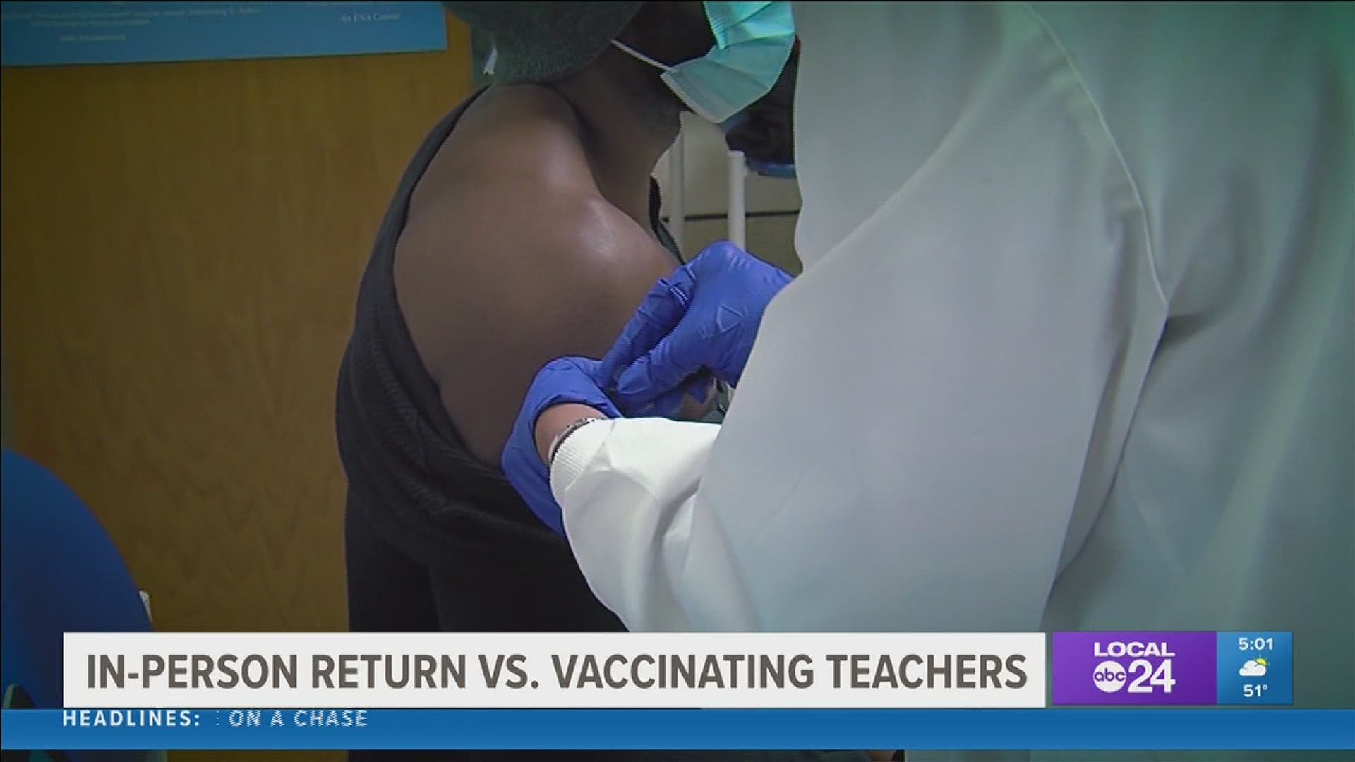 The Shelby County Health Department said teachers could start vaccinations at the end of February.