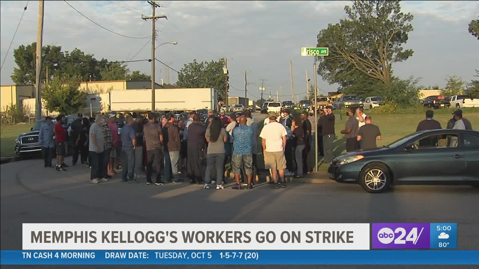 Picketing began Tuesday morning outside the plant on Airways Boulevard after contract talks between the union and management broke down in past week.