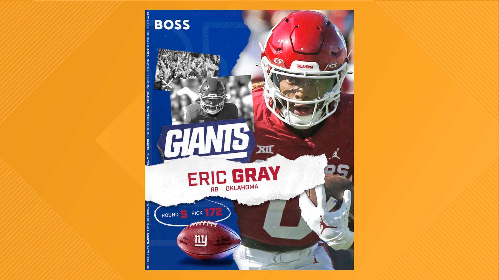 Eric Gray selected in 2023 NFL Draft to New York Giants