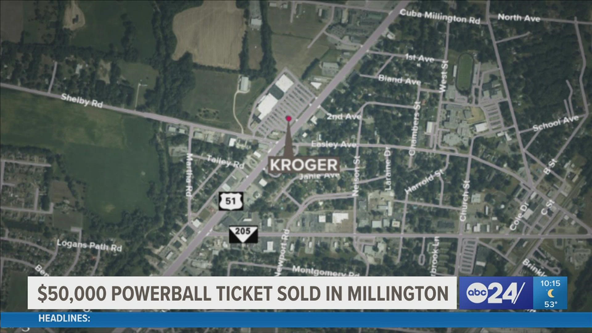 According to the Tennessee Education Lottery, Saturday's winner matched four out of five white balls and the red Powerball to win $50,000.