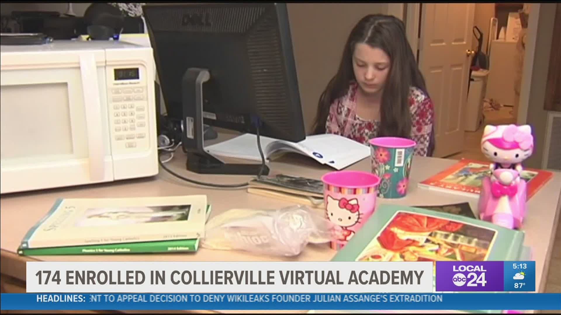 So far at least 174 students from 3rd to 12th grades in the Collierville Schools district have signed up to learn full-time from home this school year.