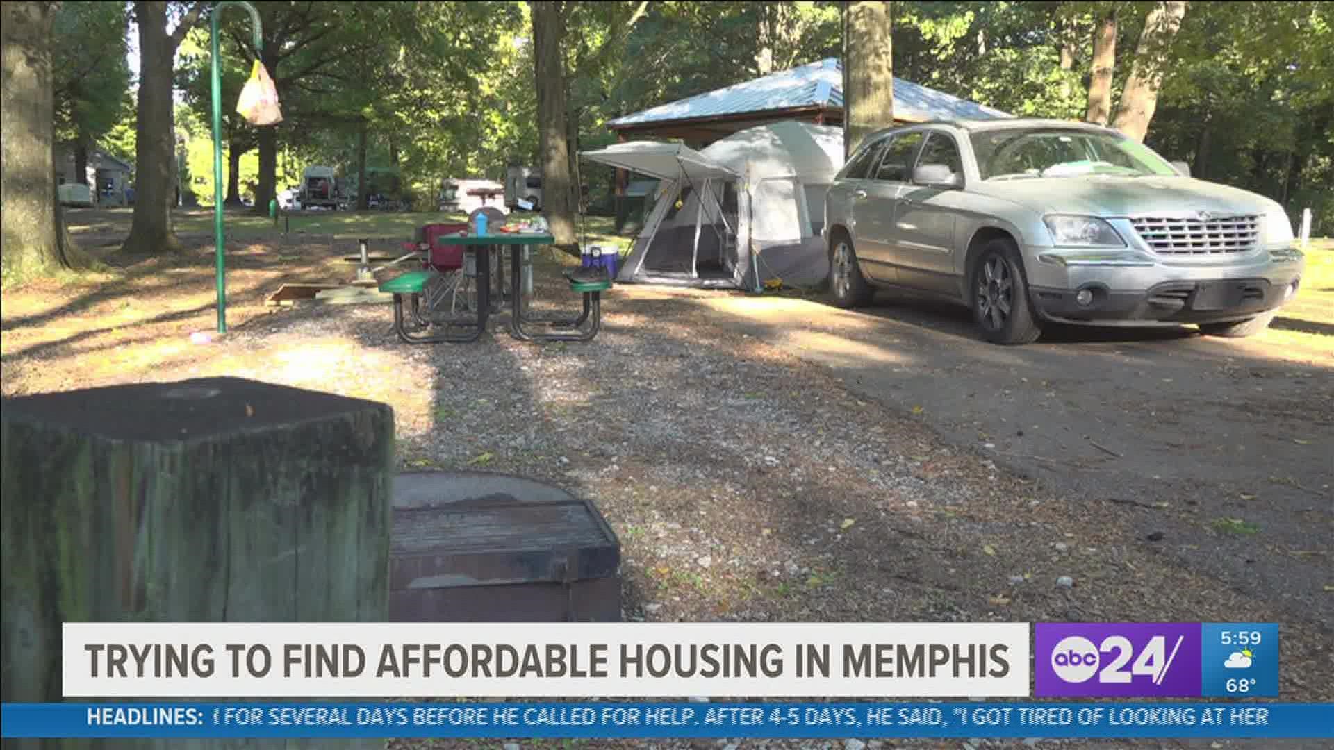 The Martinez family has spent five weeks at Mid-South campgrounds after their housing plans fell through.