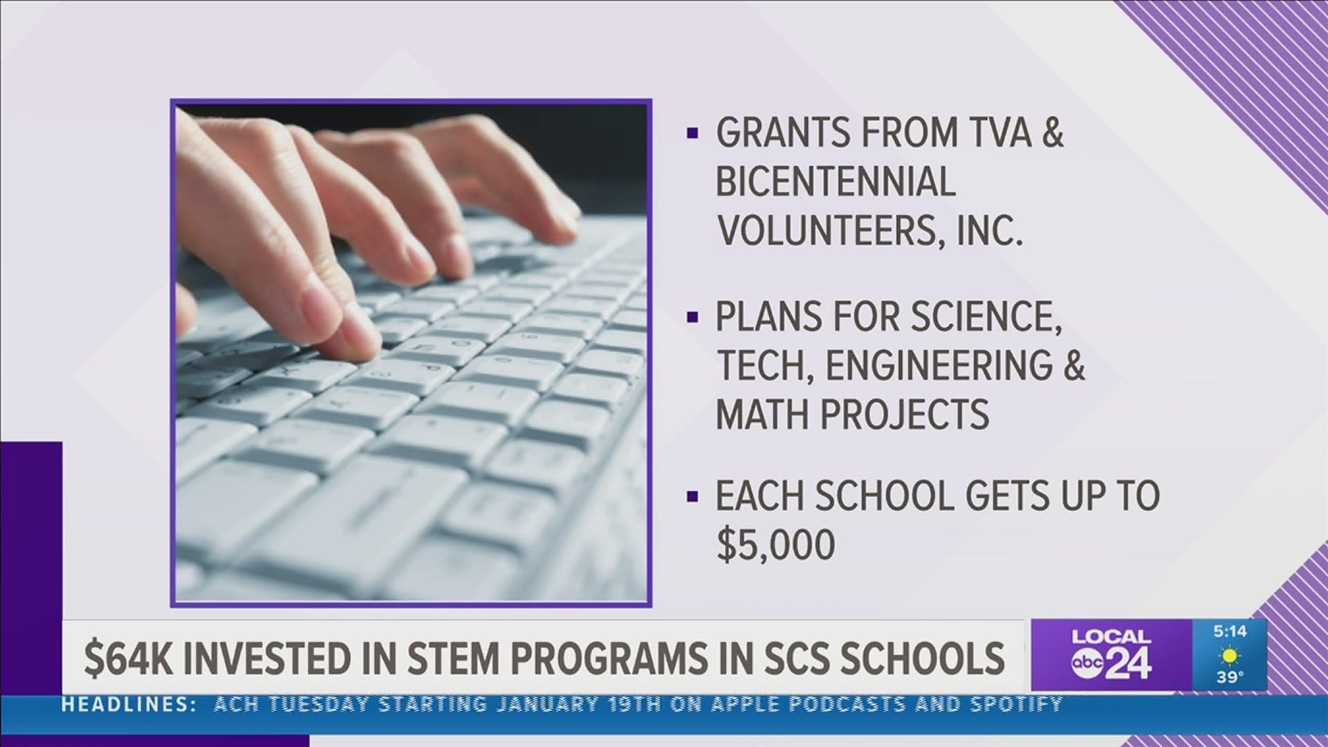 The grants for public schools are meant to develop science, technology, engineering, and math education projects all across the Tennessee Valley.