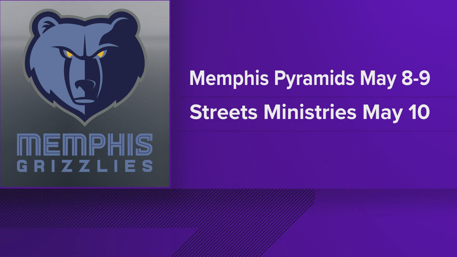 The event will begin at the Memphis Pyramid on Thursday, May 8 and end at Street Ministries on Saturday, May 10.