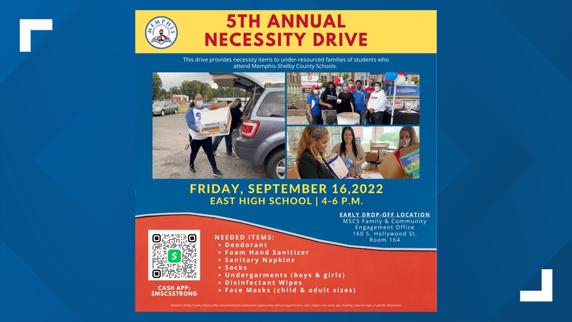 MSCS hosting 'Necessity Drive' on Friday | localmemphis.com - Vimarsana News