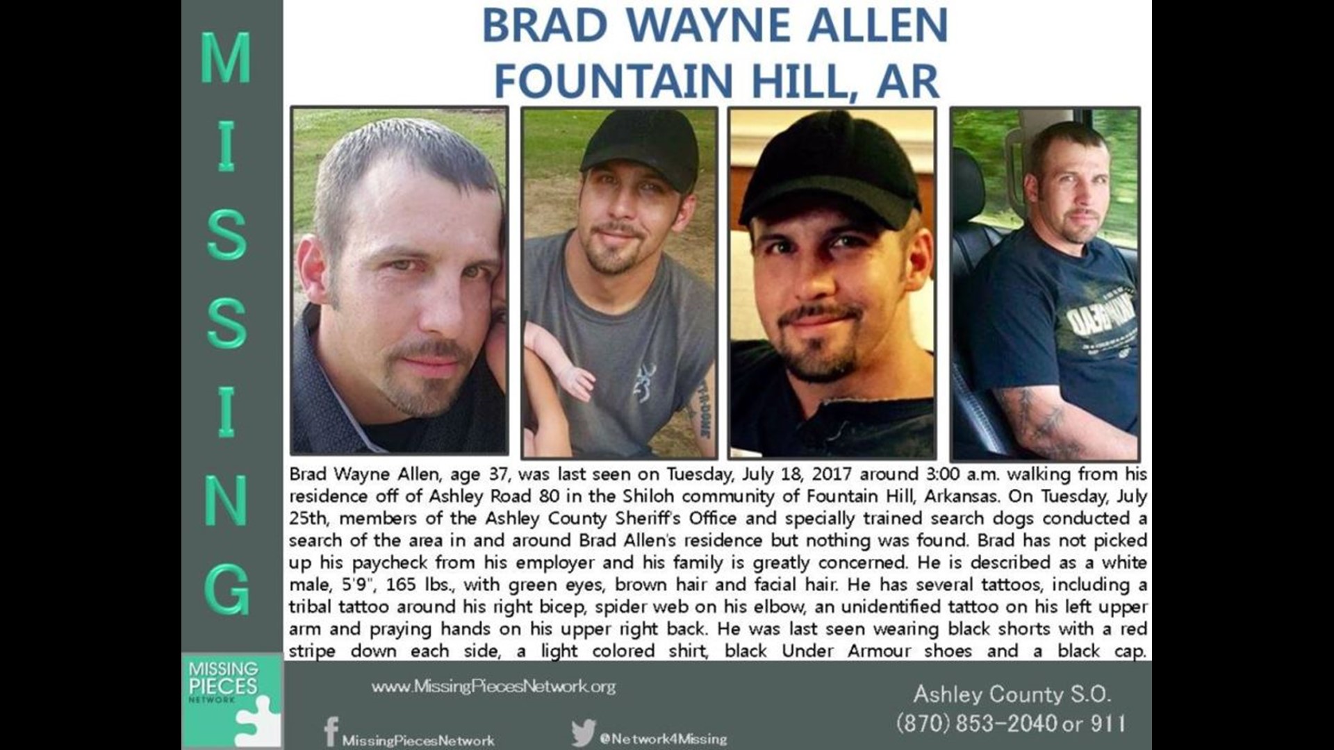 Brad Wayne Allen Arkansas man missing for two years