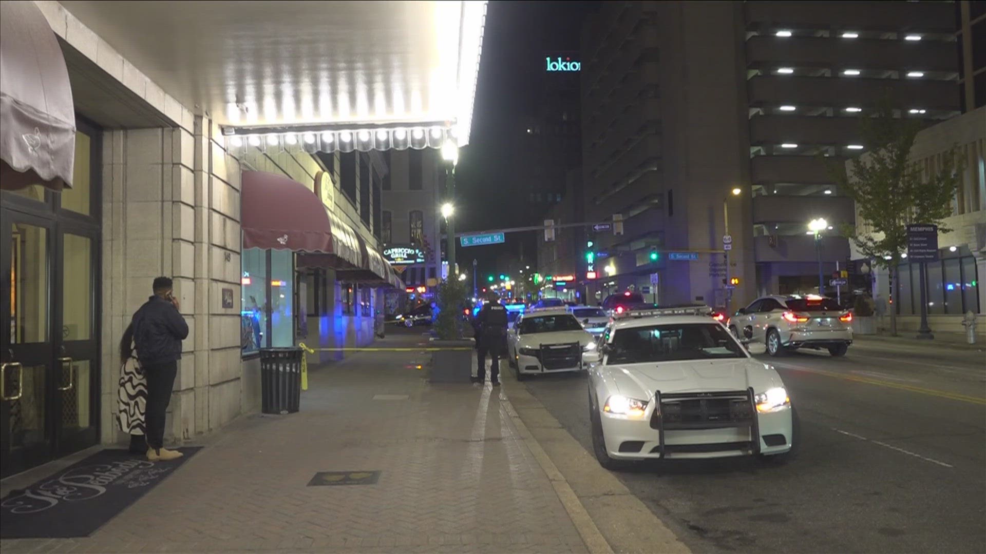 Memphis Police said the two men assaulted and shot another man while he was waiting for an Uber outside of a downtown Memphis hotel Friday night.