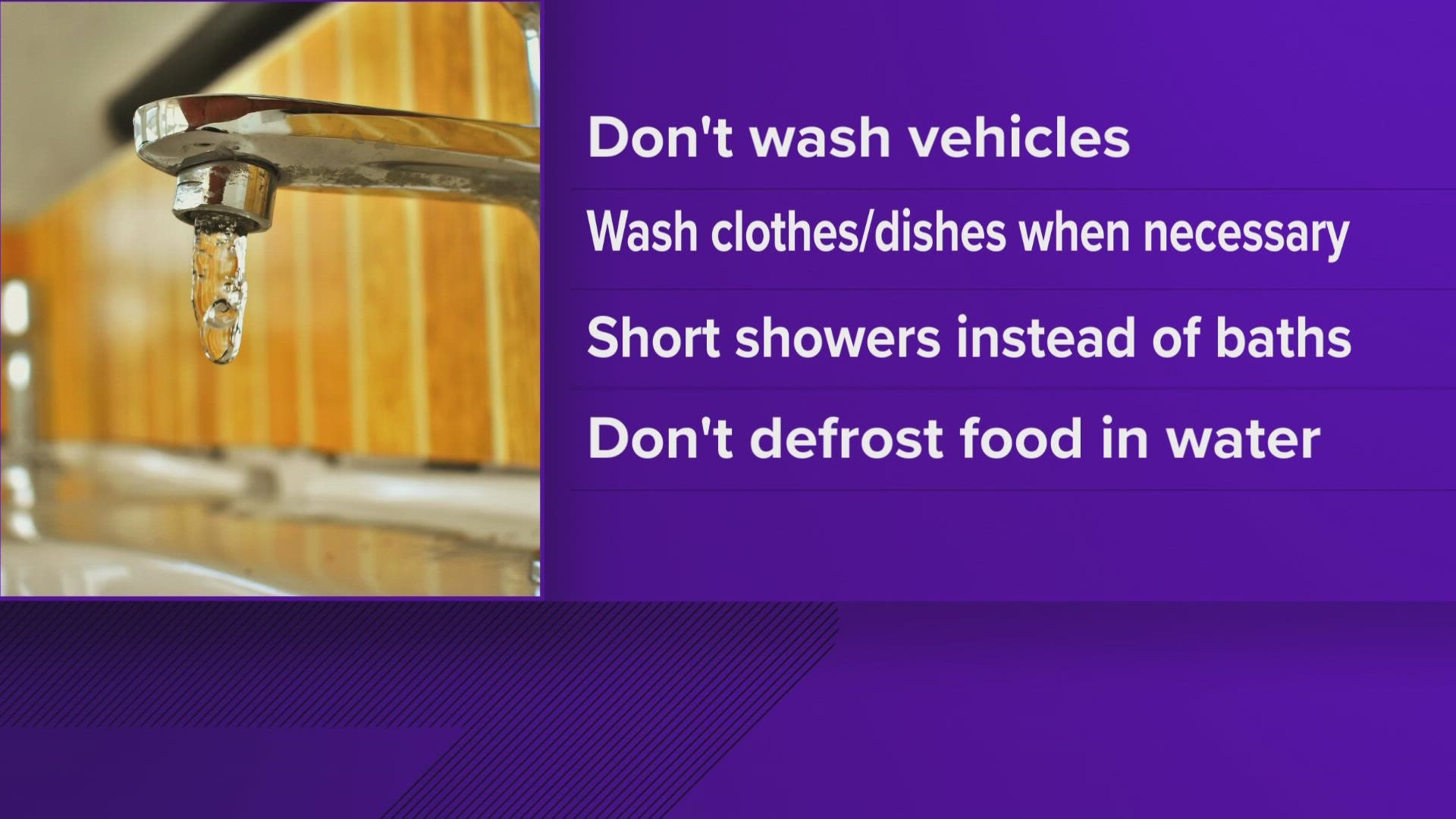 MLGW said residents should not wash their cars, clothes or dishes until further notice.
