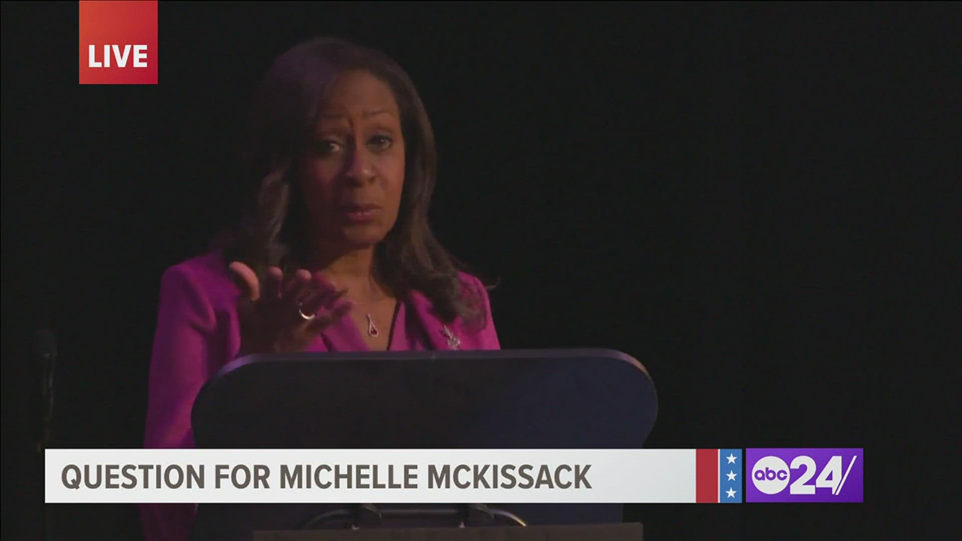 Memphis mayoral candidate Michelle McKissack speaks at the “Your Voice, Your Vote: 2023 Mayoral Debate,” stating her intentions at becoming Memphis' chief executive.