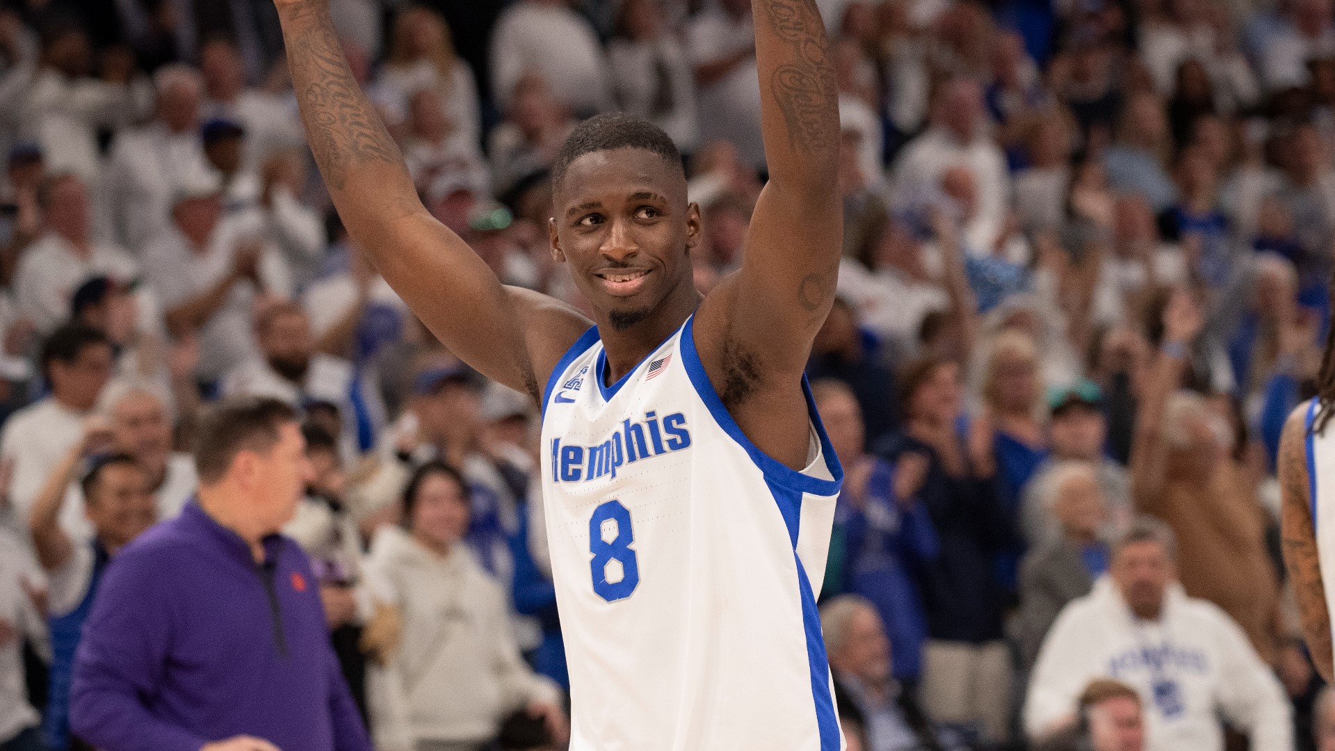 Memphis Tigers basketball star David Jones picked up an invite to the 2024 NBA draft combine.