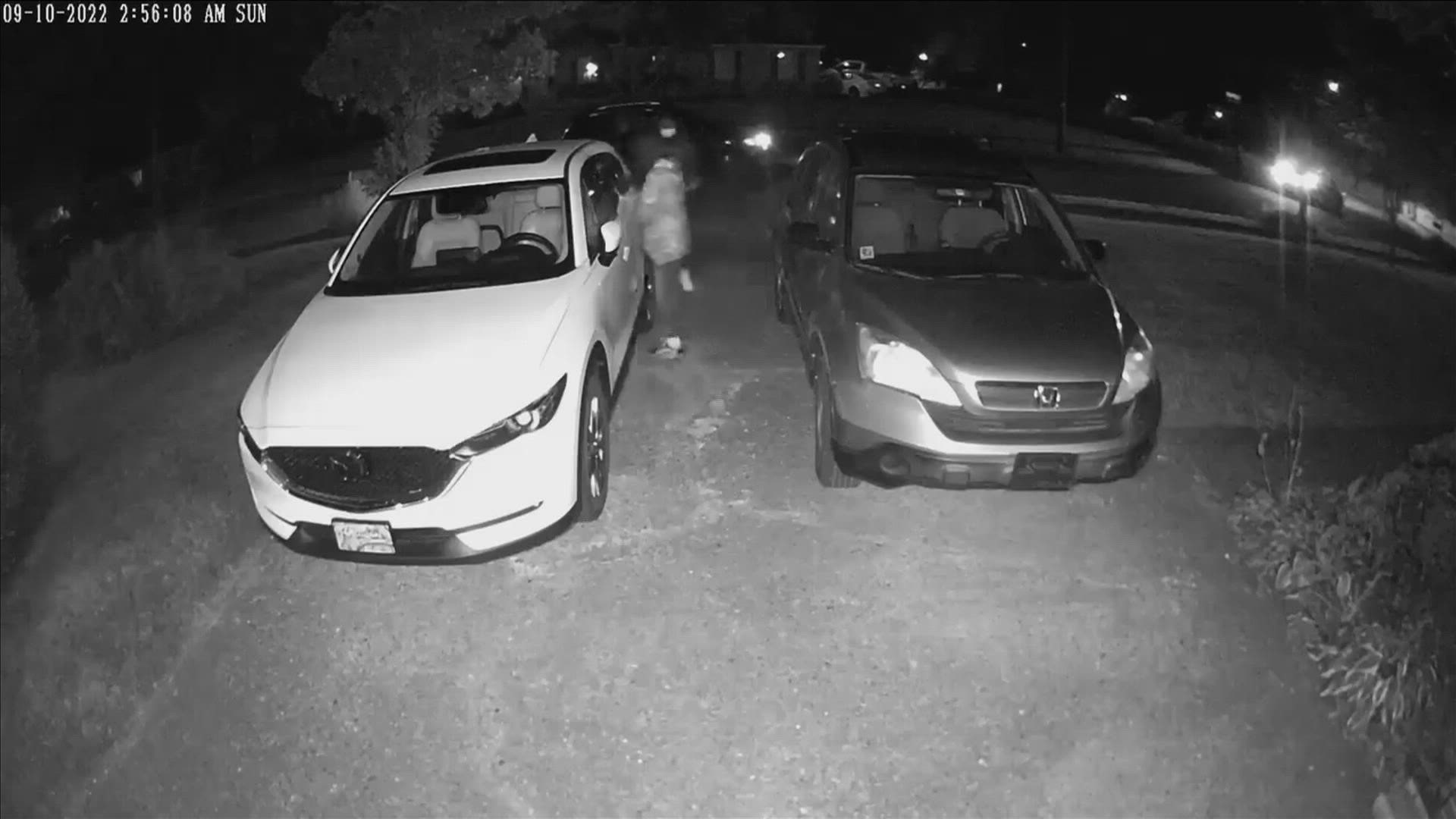 MPD said four suspects who they believe committed multiple car burglaries were seen in a silver or gray four door sedan and a dark colored SUV.