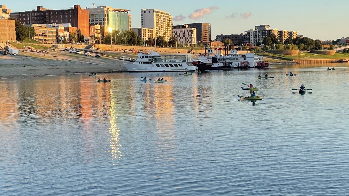 Taking in Memphis sunsets while kayaking at Mud Island Park
