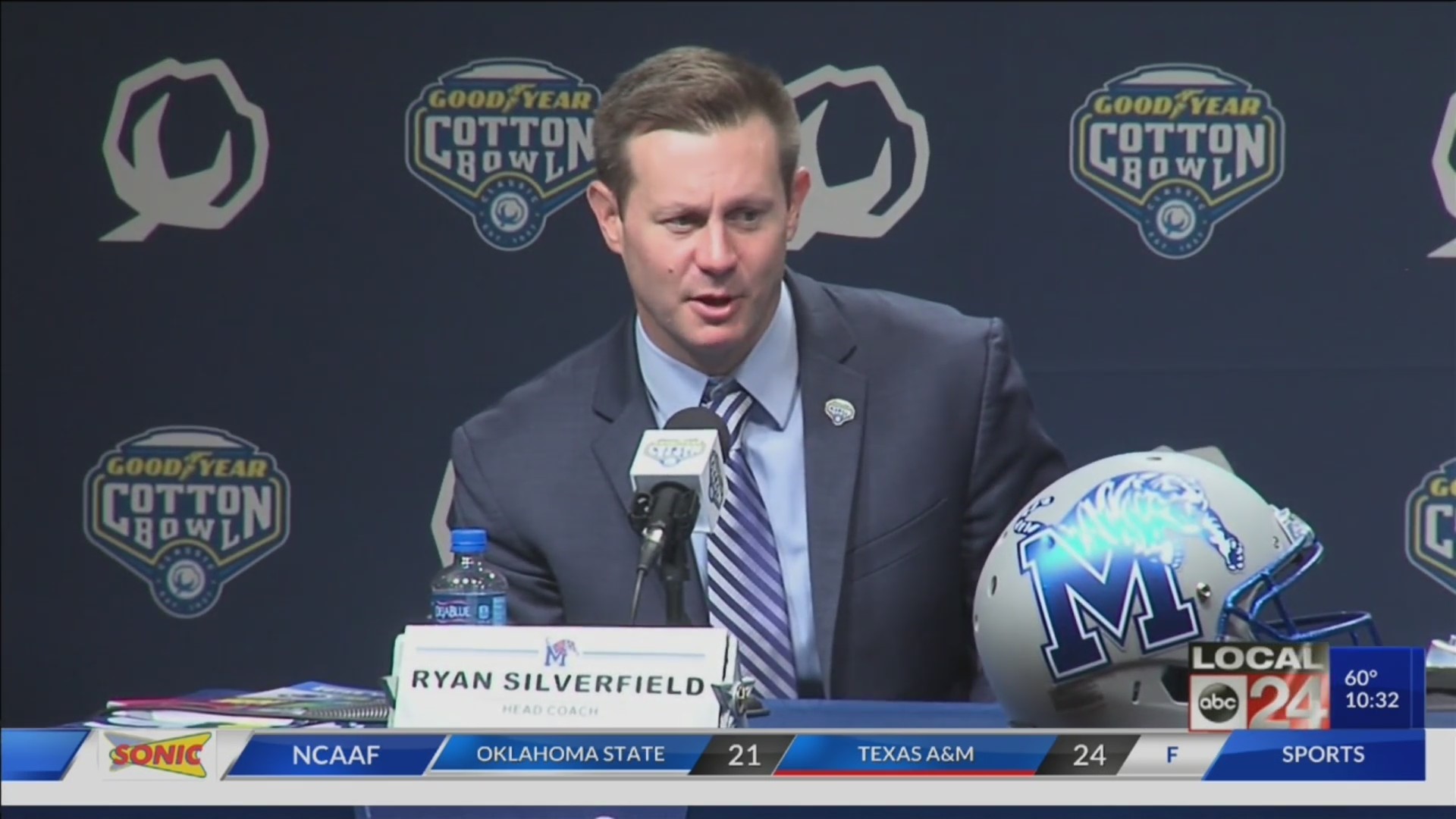 Ryan Silverfield makes debut as Memphis Tigers head football coach at Cotton Bowl