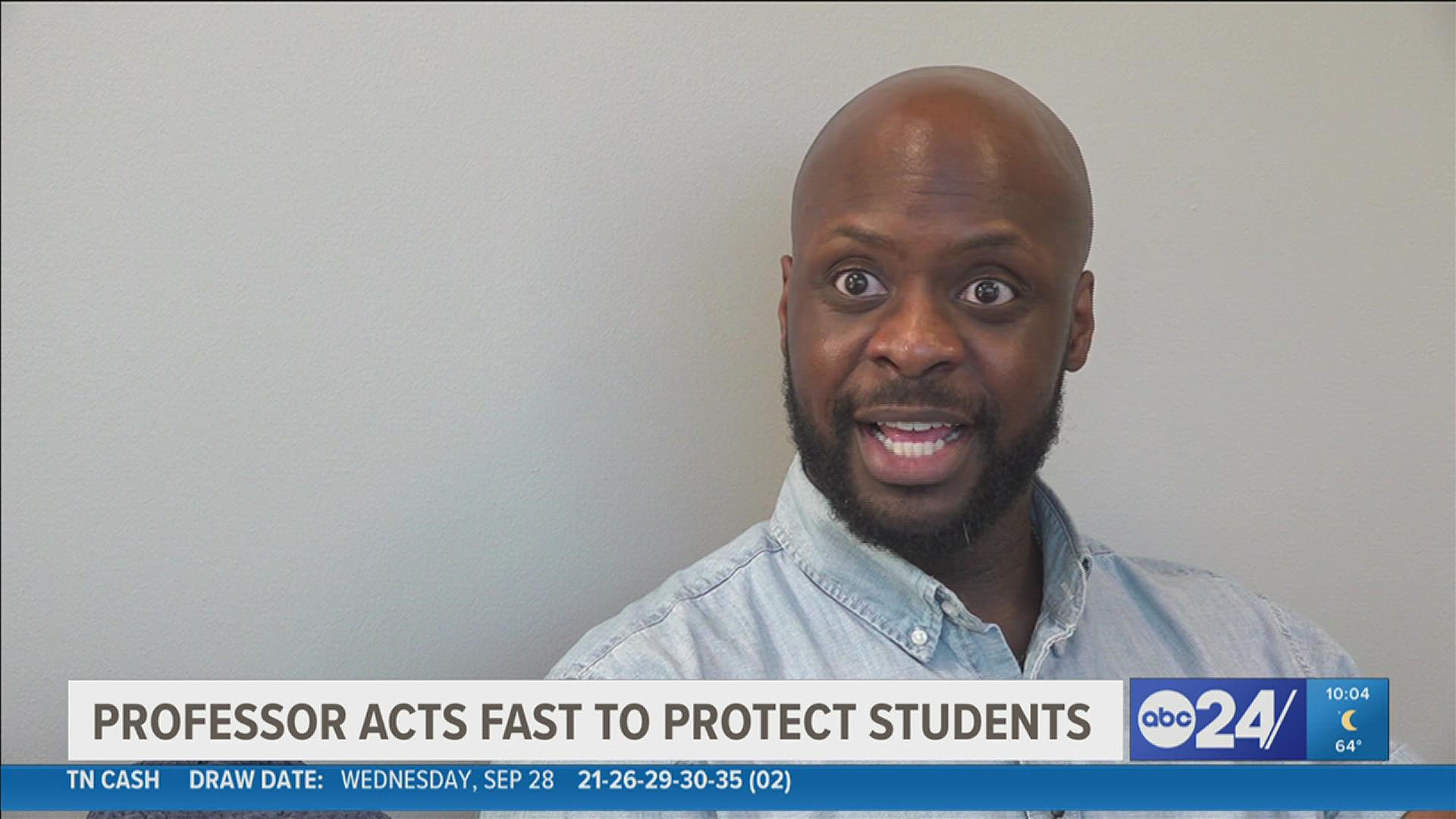 A University of Memphis professor was in class at the time when he said he heard gunshots.