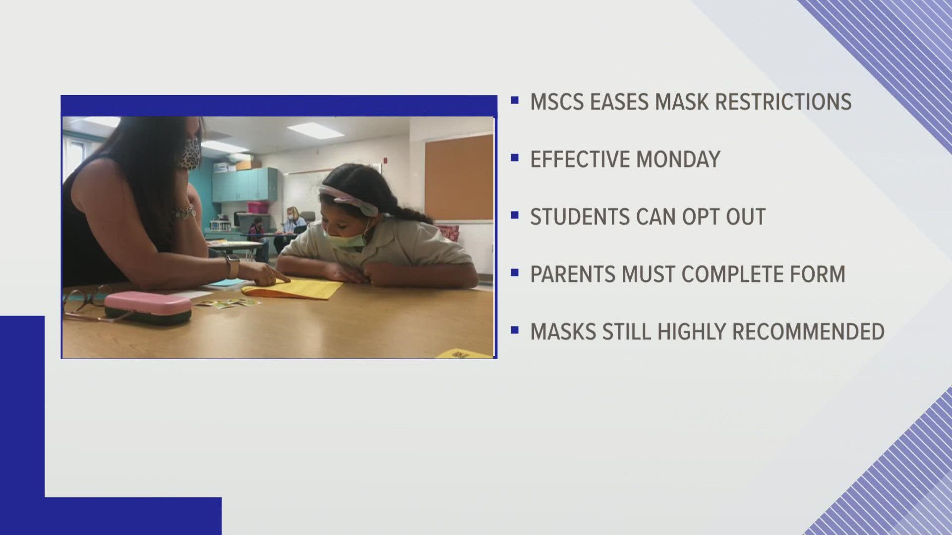 The move comes in alignment with Friday's guidance from the CDC and recent guidance from the Shelby County Health Department.