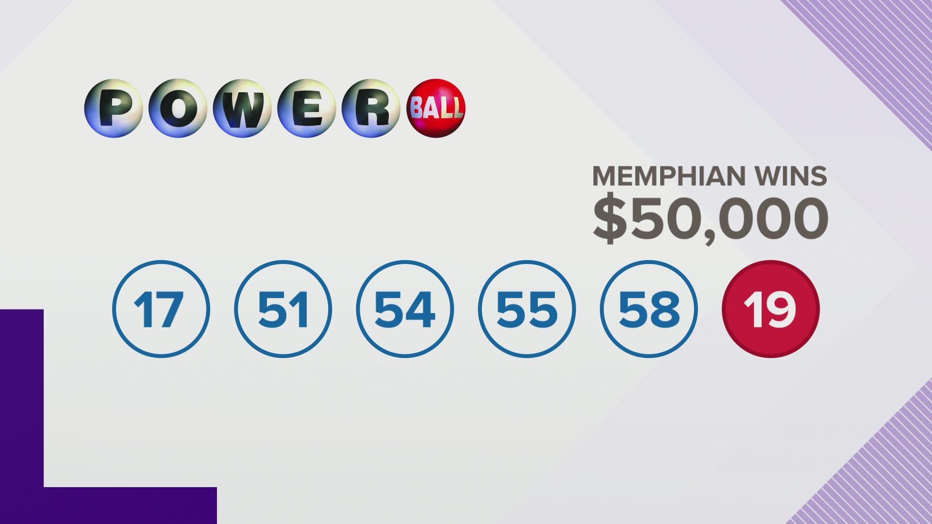 Memphis winner wins 50,000 in Double Play Powerball