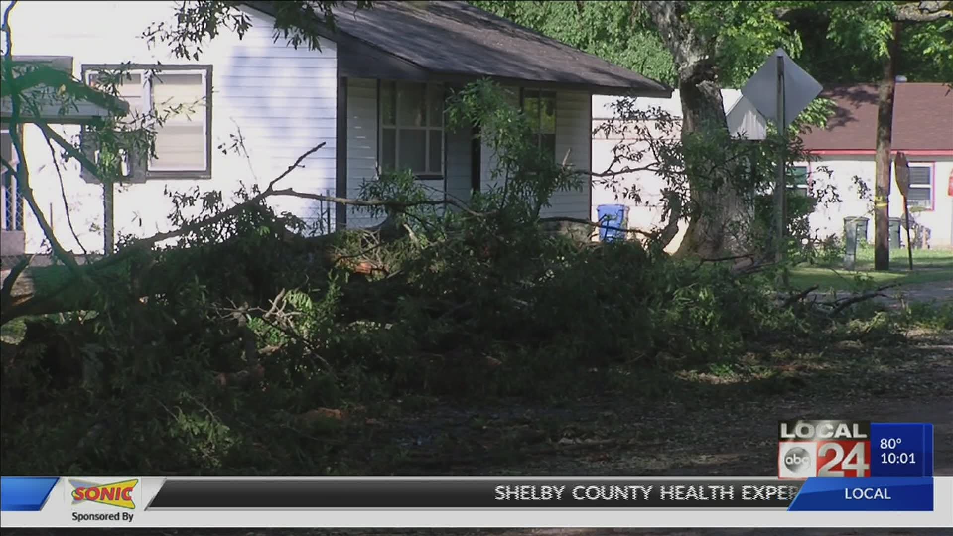 In Crittenden County, Arkansas many resident are still without power spending the day outside clearing debris.