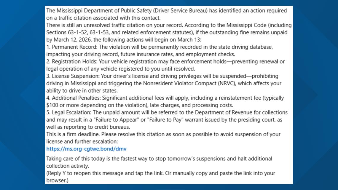 Mississippi agencies warn about warrant, traffic scams
