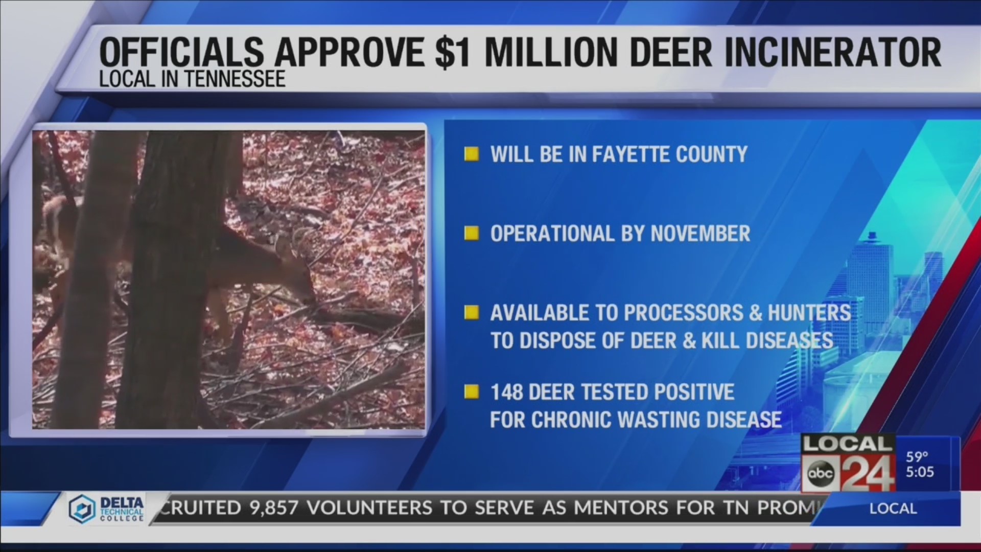 Tennessee targets deer disease with $1M carcass incinerator