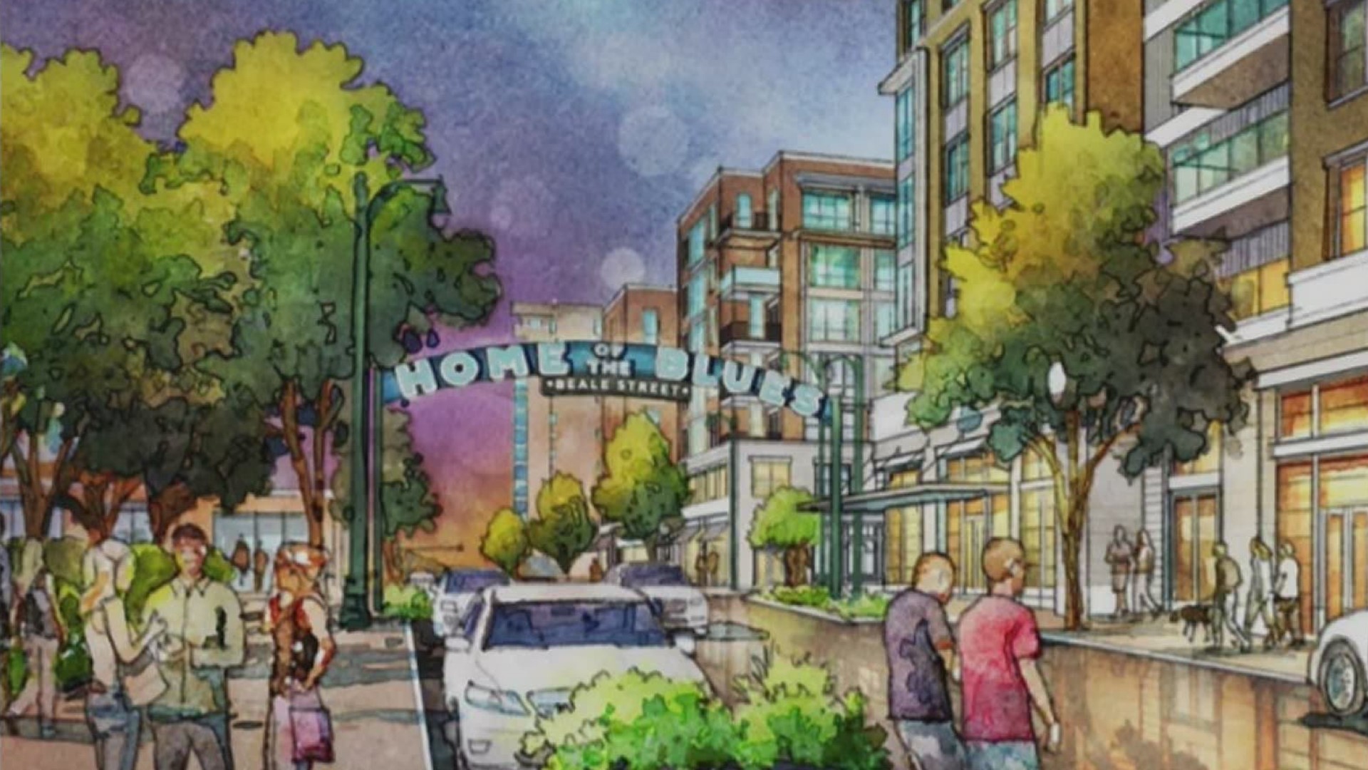 In the plan, Beale Street activity would expand and the current downtown MLGW site would turn into a residential, hospitality, office, and parking concept - while al