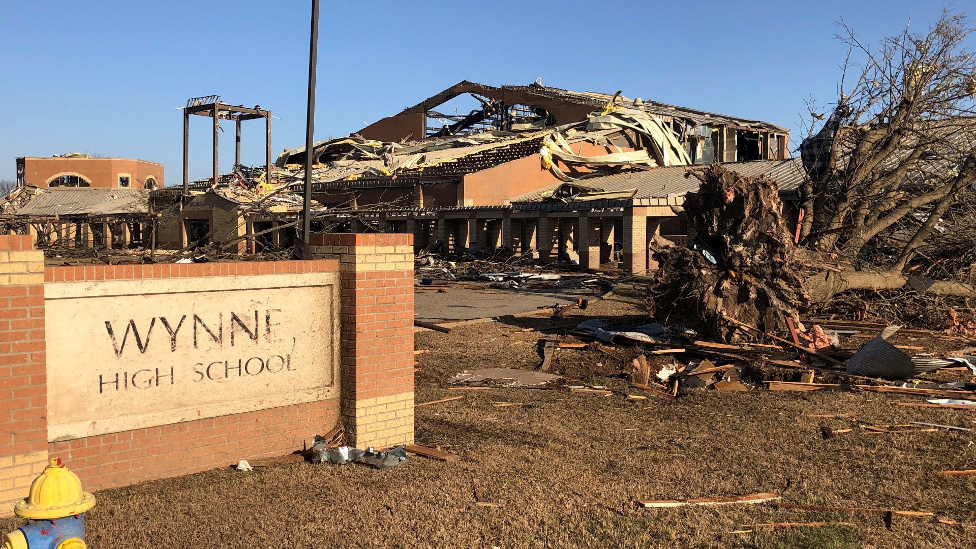 Wynne High School was severely damaged in Friday's EF-3 tornado.