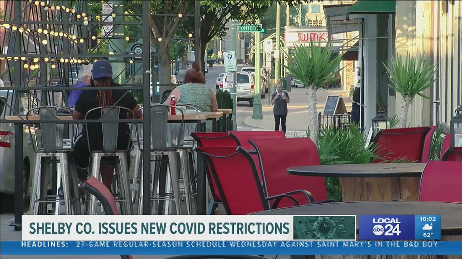 On Friday, the Shelby County Health Department announced health directive 15, tightening restrictions on bars and restaurants.