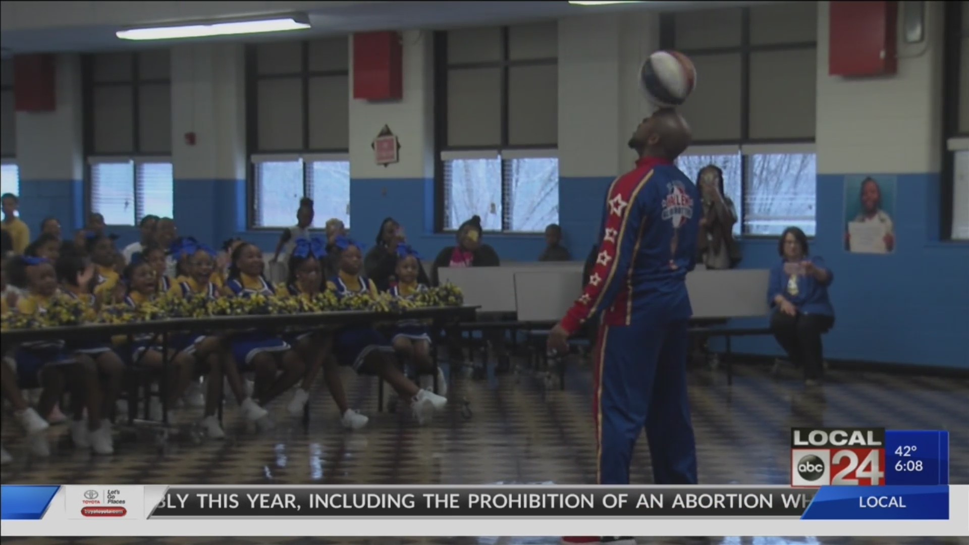 Harlem Globetrotters fight back against bullying during visit to Delano Elementary