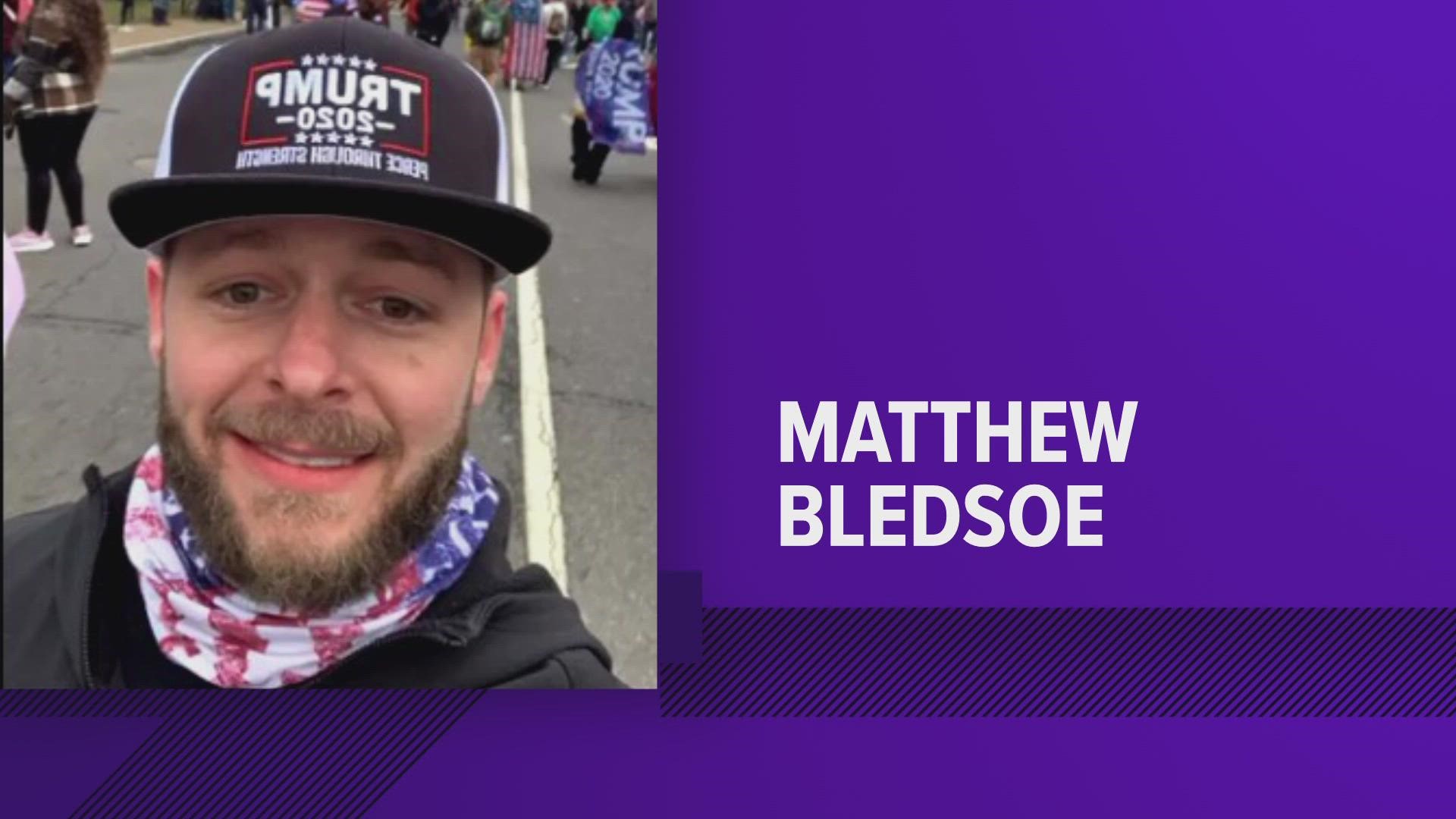 Matthew Bledsoe was convicted of felony obstruction of an official proceeding and four other misdemeanor charges in the breach.
