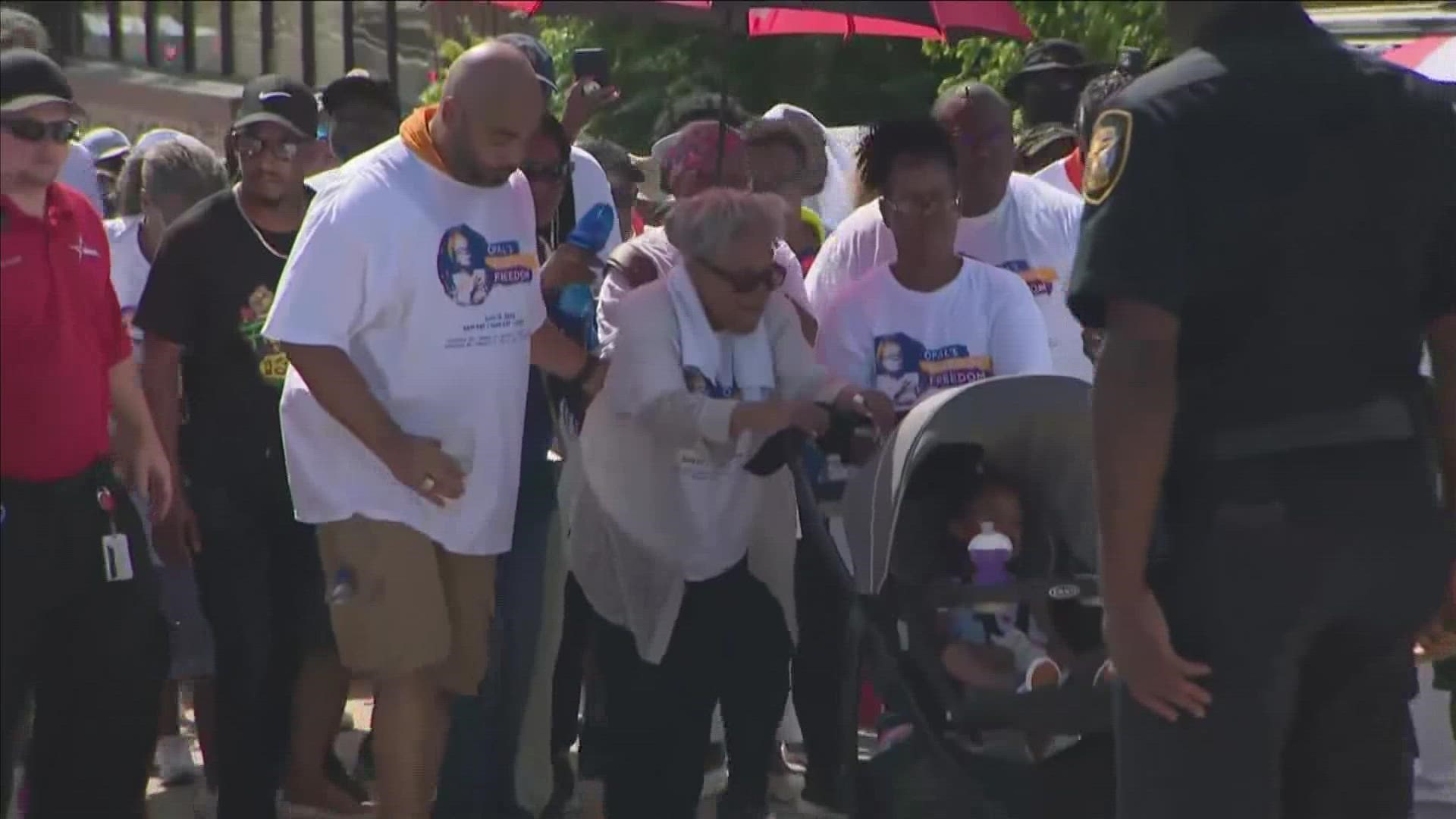 Opal Lee, known as the Grandmother of Juneteenth, celebrated the national holiday with a special walk in Texas.